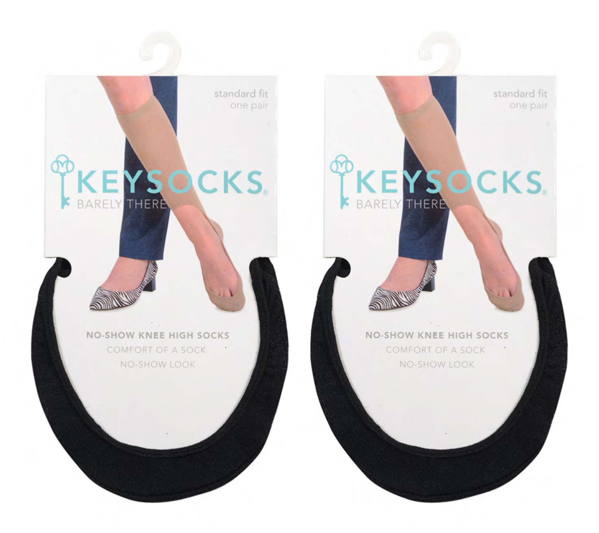 Keysocks Barely There S/2 Breathable Knee HighNo-Show Socks
