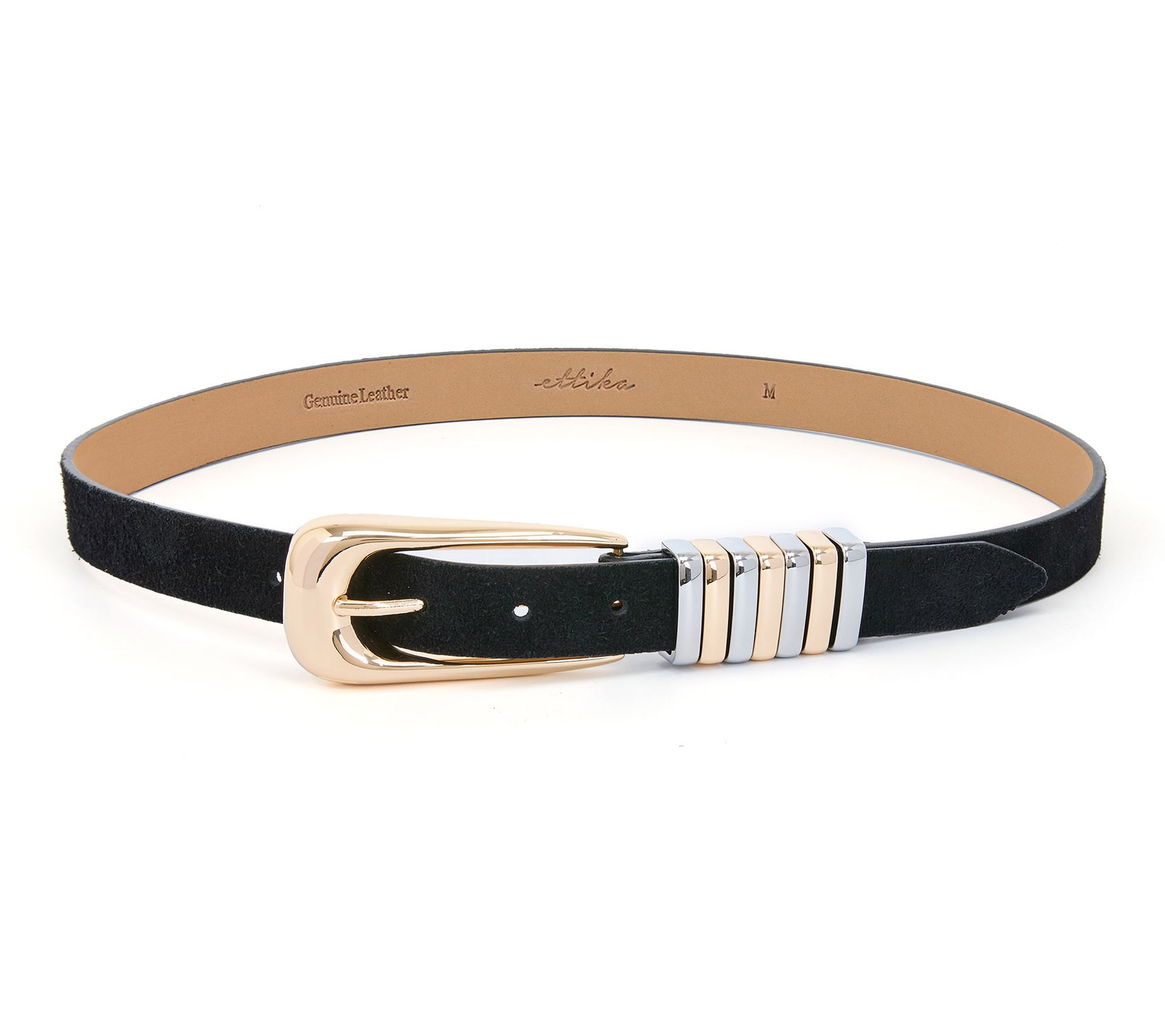 Ettika Women's Metal Core Suede Belt