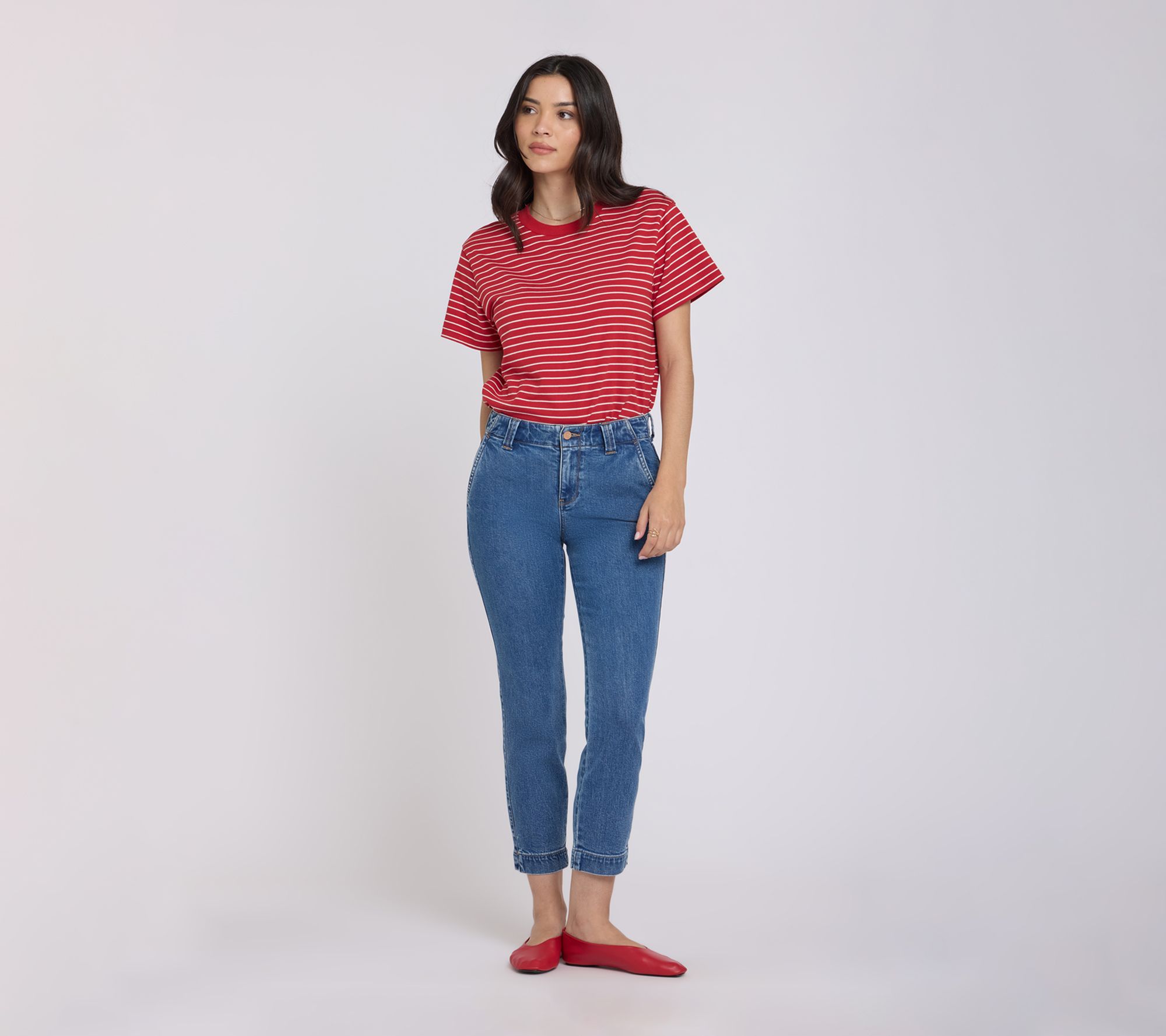 NYDJ Sheri Slim Straight Ankle Side Slit Jeans