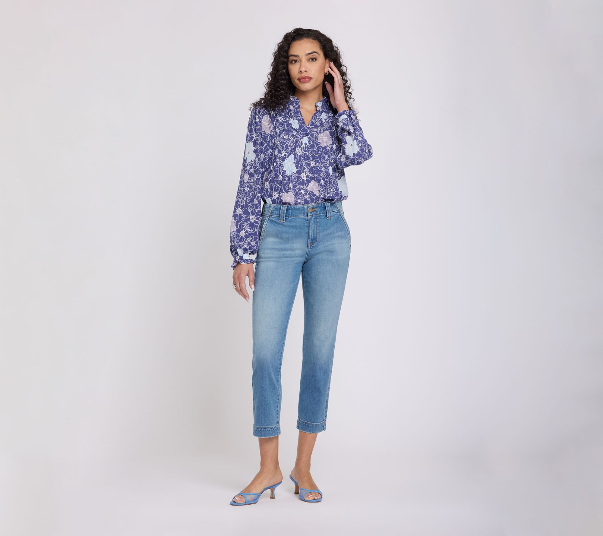 NYDJ Sheri Slim Straight Ankle Side Slit Jeans