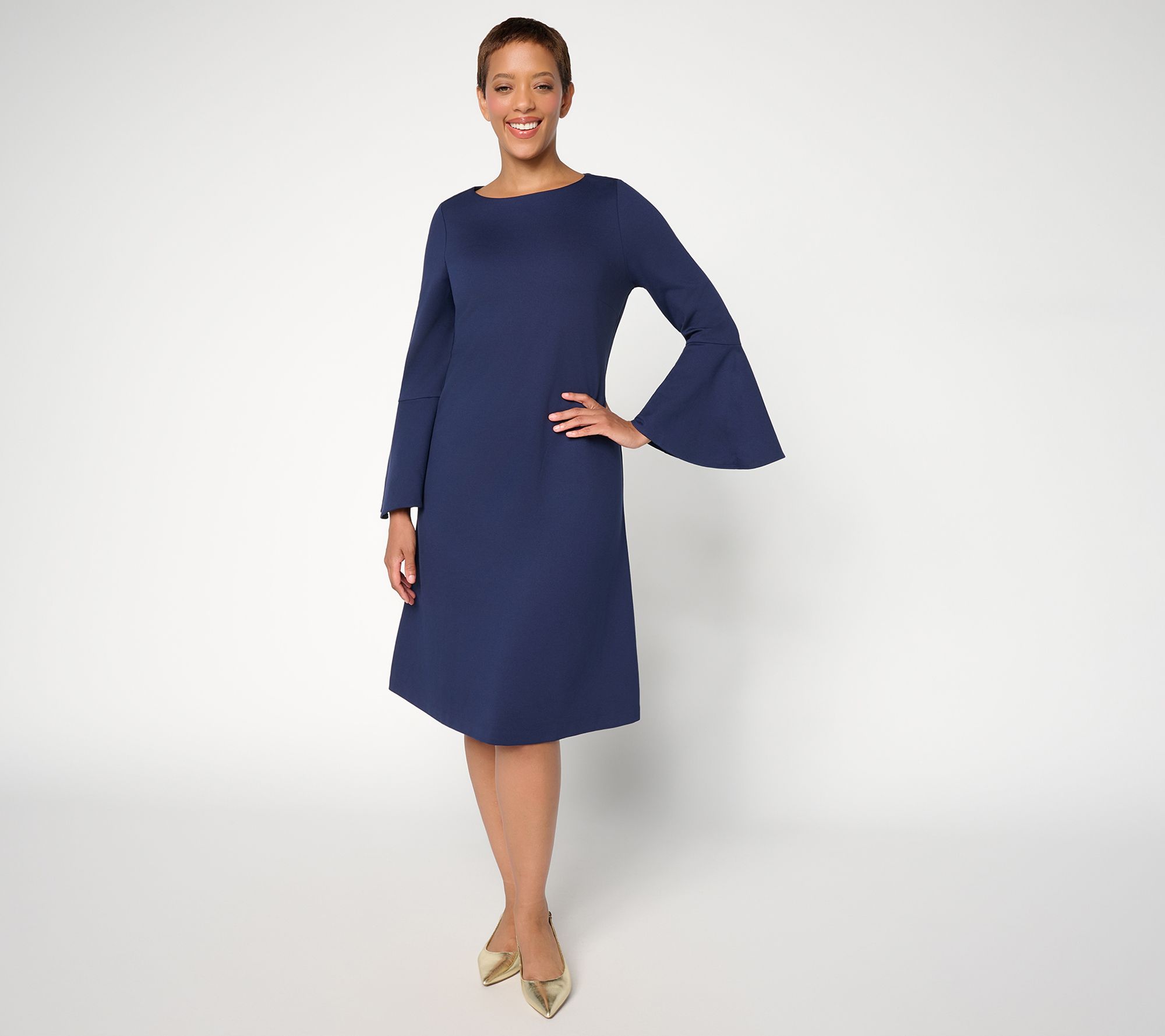 Studio Park x Pat DeMentri Regular Bell Sleeve Ponte Dress