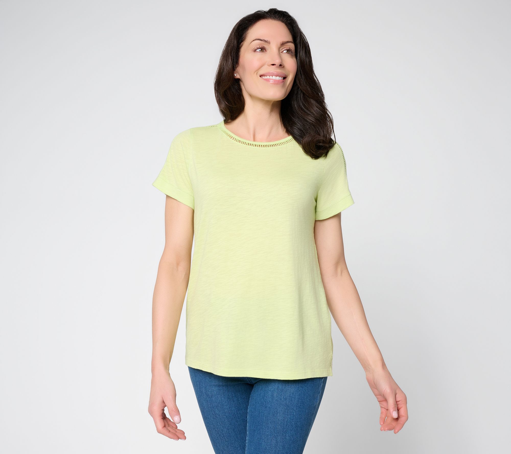 "As Is" BEAUTIFUL by Lawrence Zarian Slub Knit Short Sleeve Tee