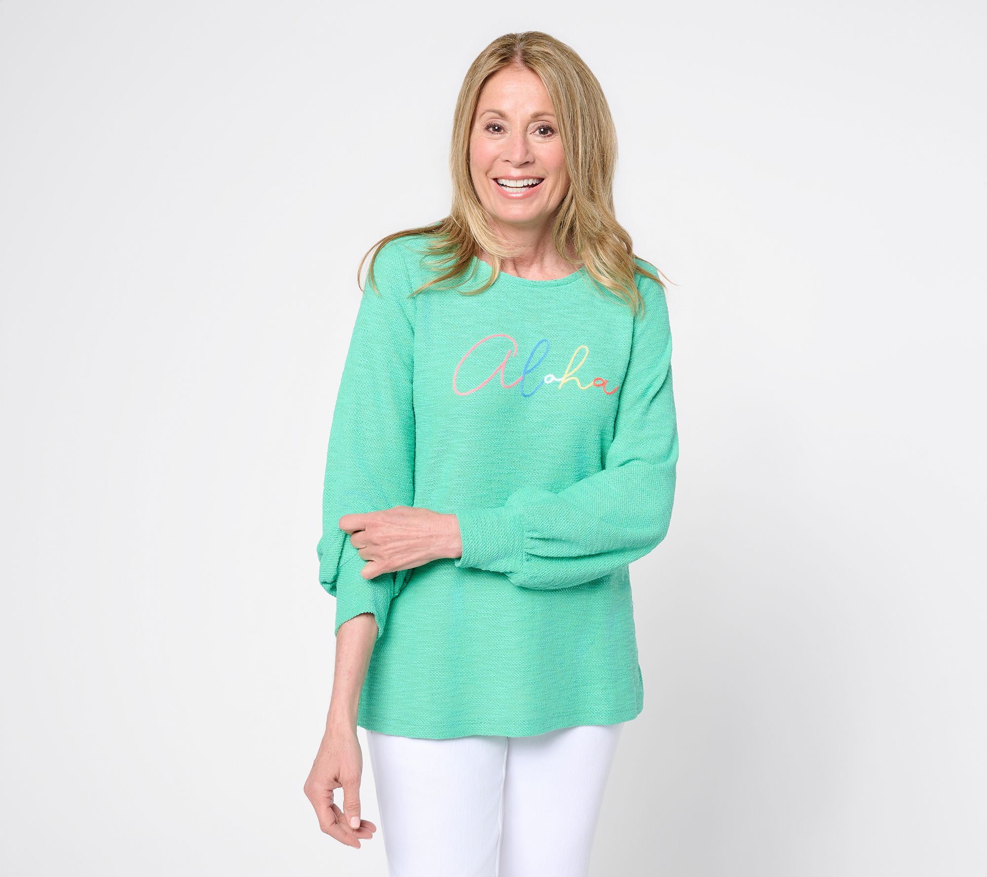 "As Is" Belle Beach by Kim Gravel Sweatshirt Slub Crush Top