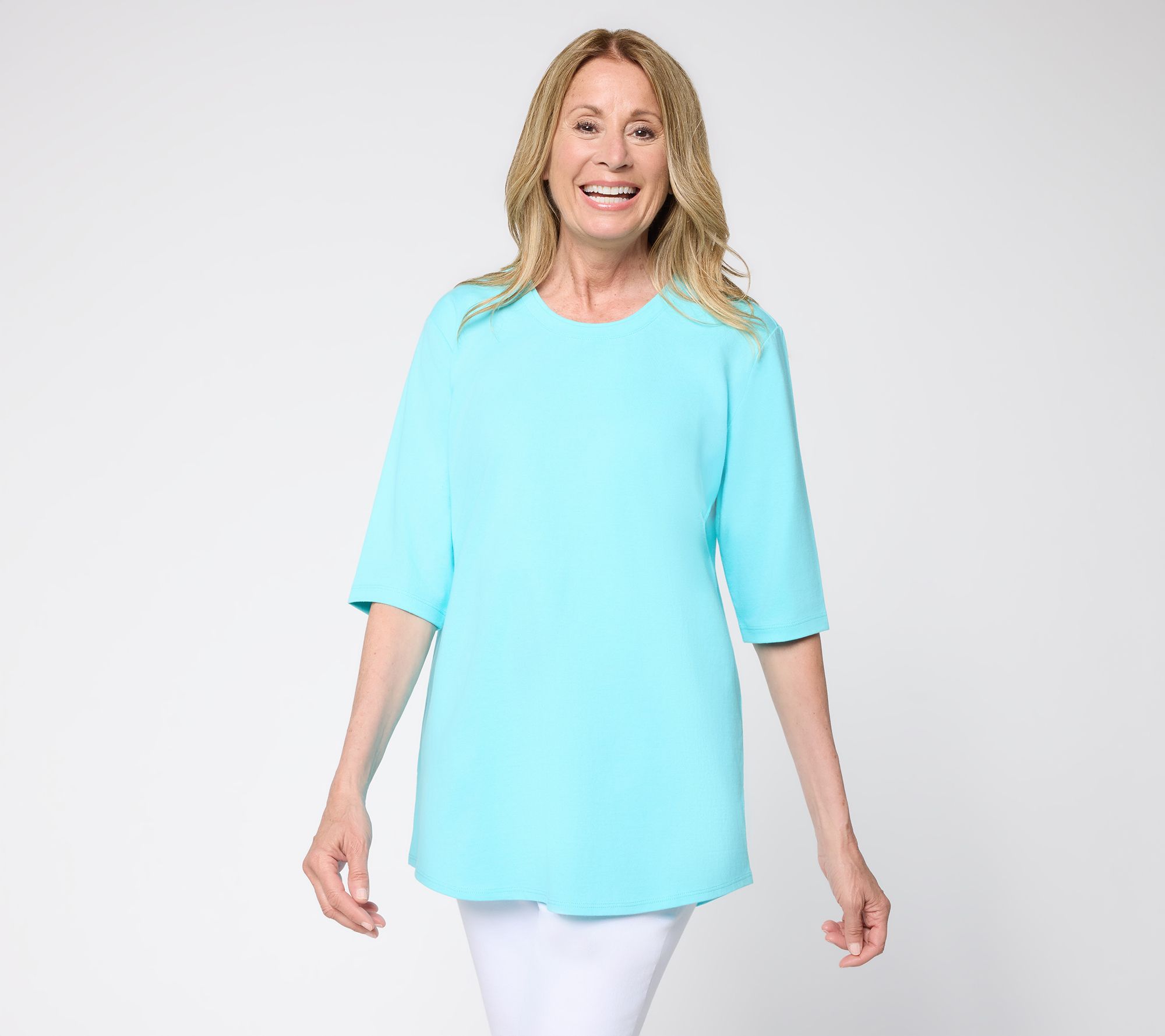 "As Is" Denim & Co. Reg Cotton Jersey Ballet Sleeve Oversize Tunic