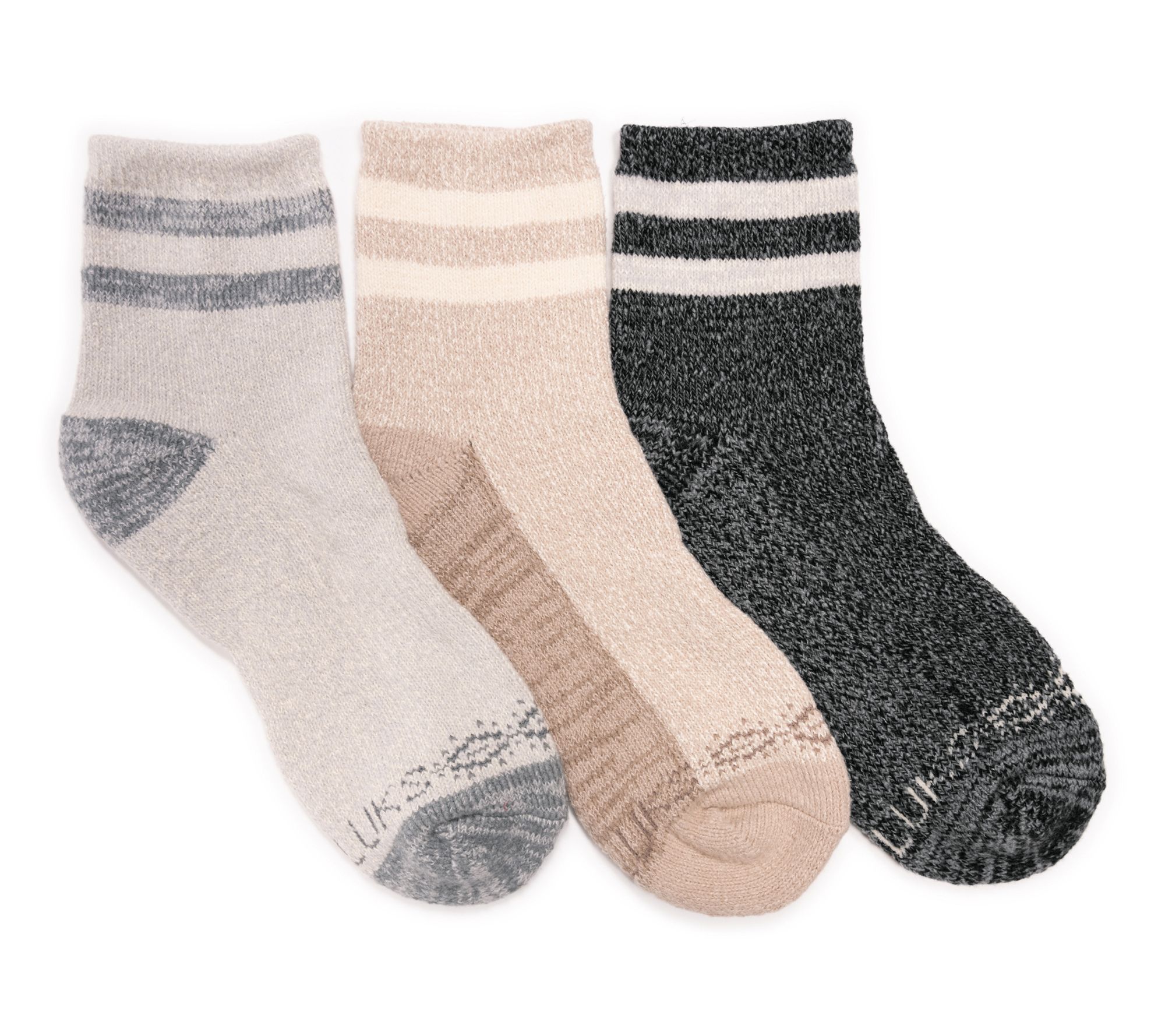 Muk Luks 3pk Dream Step Cozy Mini Crew Sock