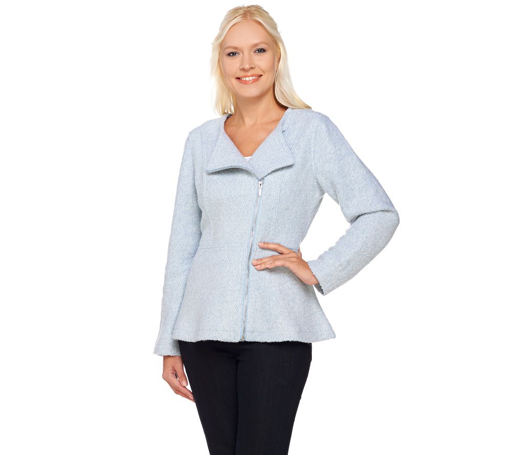Cardigan Long Isaac Mizrahi En Dentelle - Taille M - Vert - Style Péplum Avec Col Ras Du Cou - Neuf Sans étiquettes