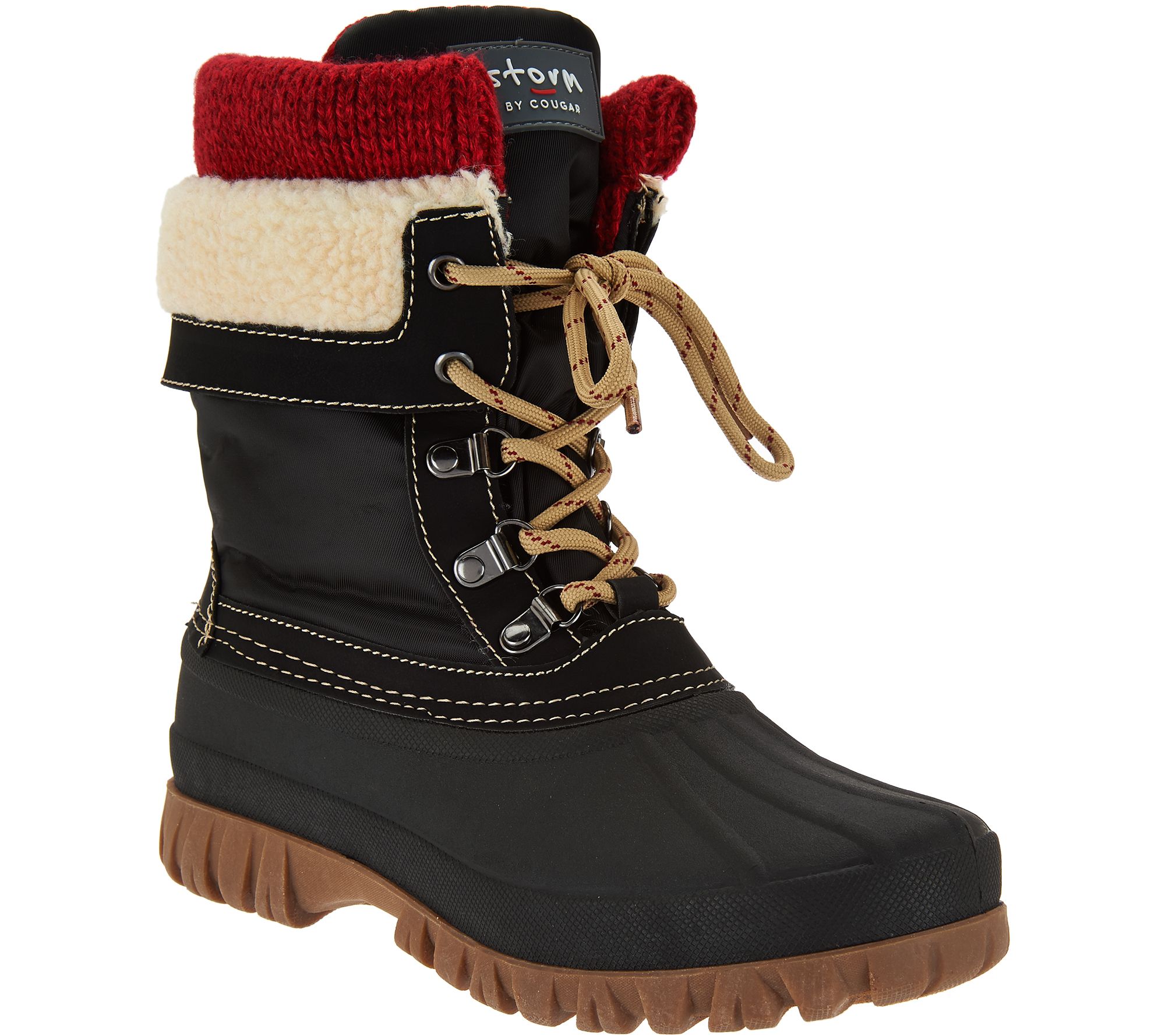 "As Is" Cougar Waterproof Lace-up Boots w/Fleece Lining - Creek