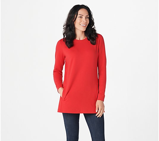 "As Is" Denim & Co. Active Crew Neck Long Sleeve Tunic