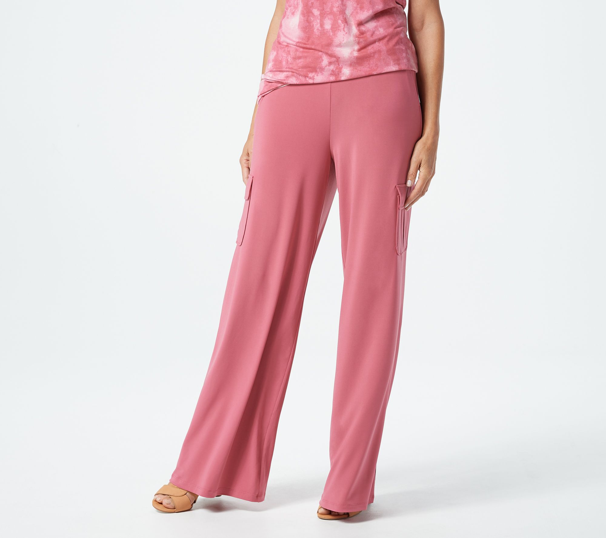 Lisa Rinna Collection Tall Pull-On Wide-Leg Cargo Pants. Tall