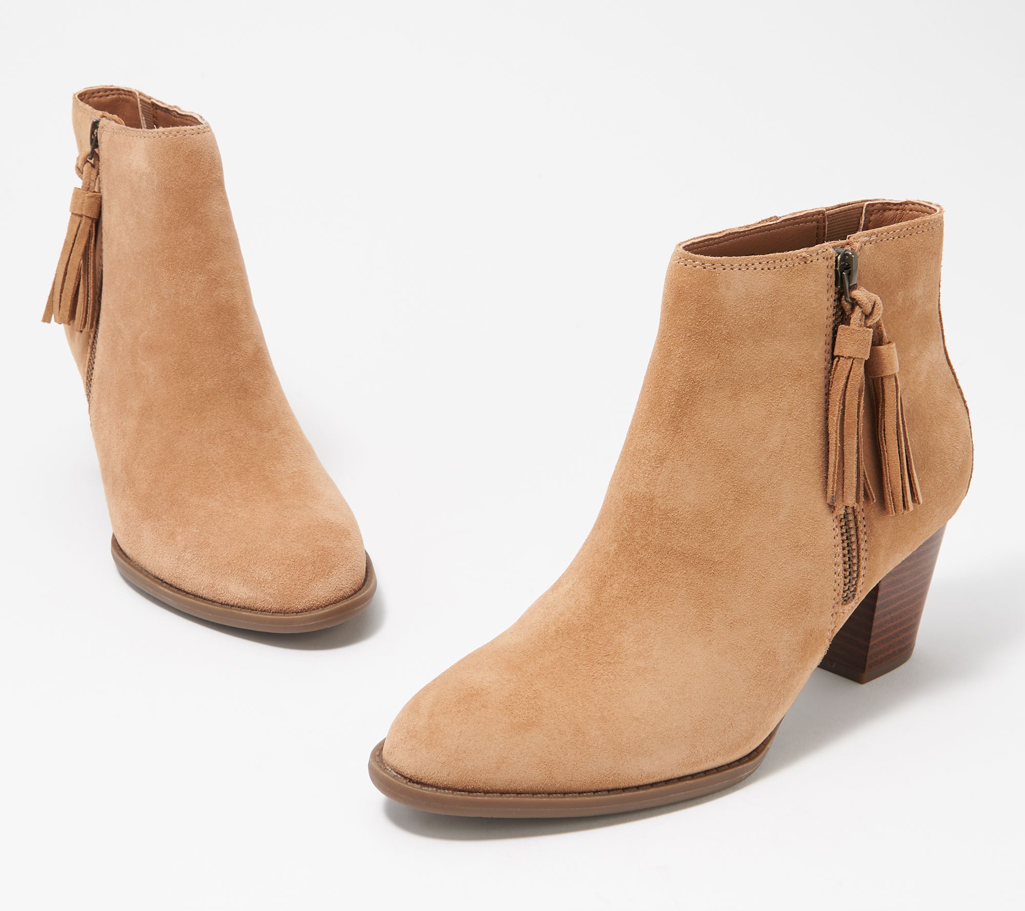Vionic Leather Tassel Ankle Boots - Madeline - QVC.com