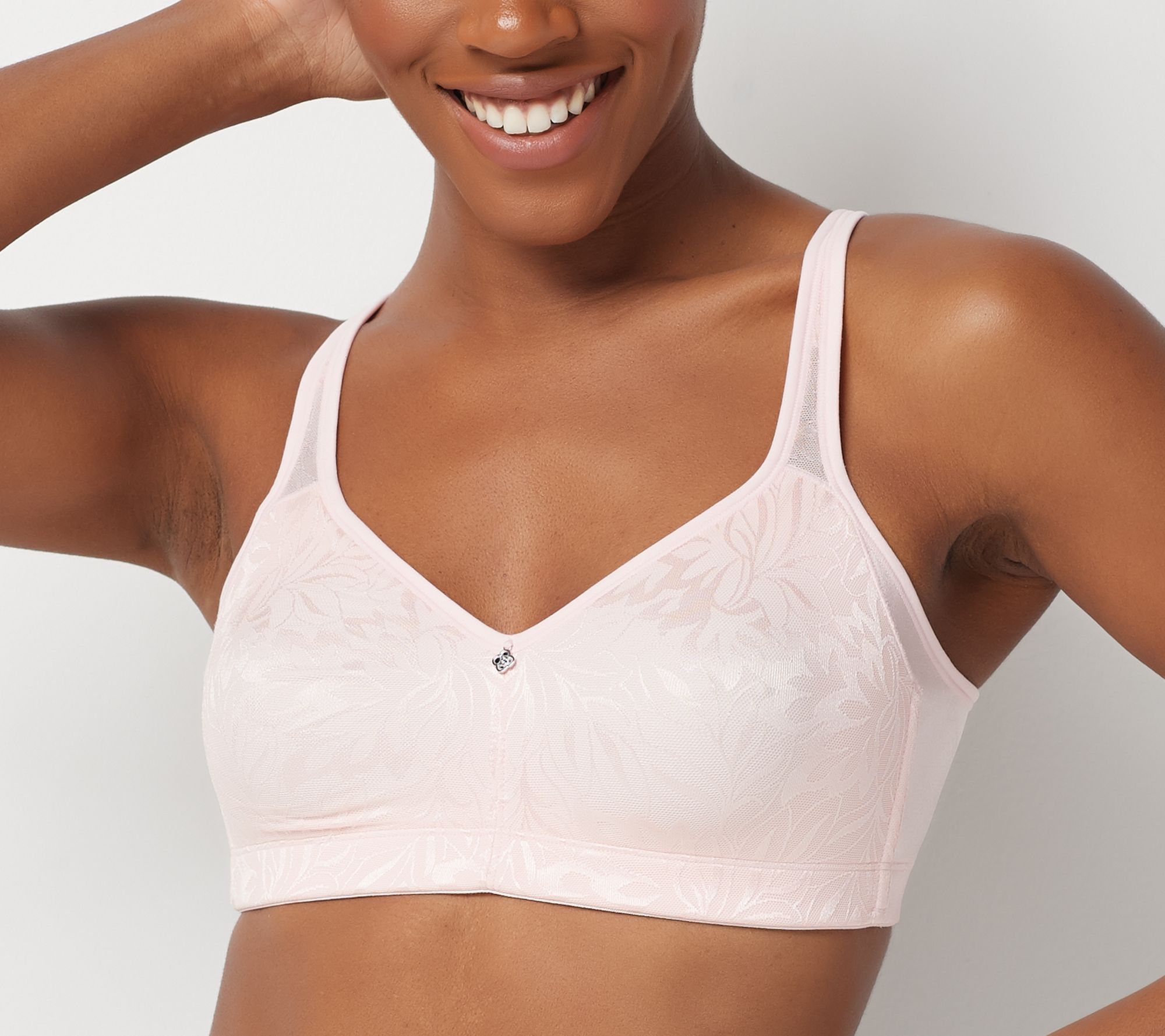 Breezies Jacquard Shine Unlined Wirefree Support Bra~A371344~NO PADDING