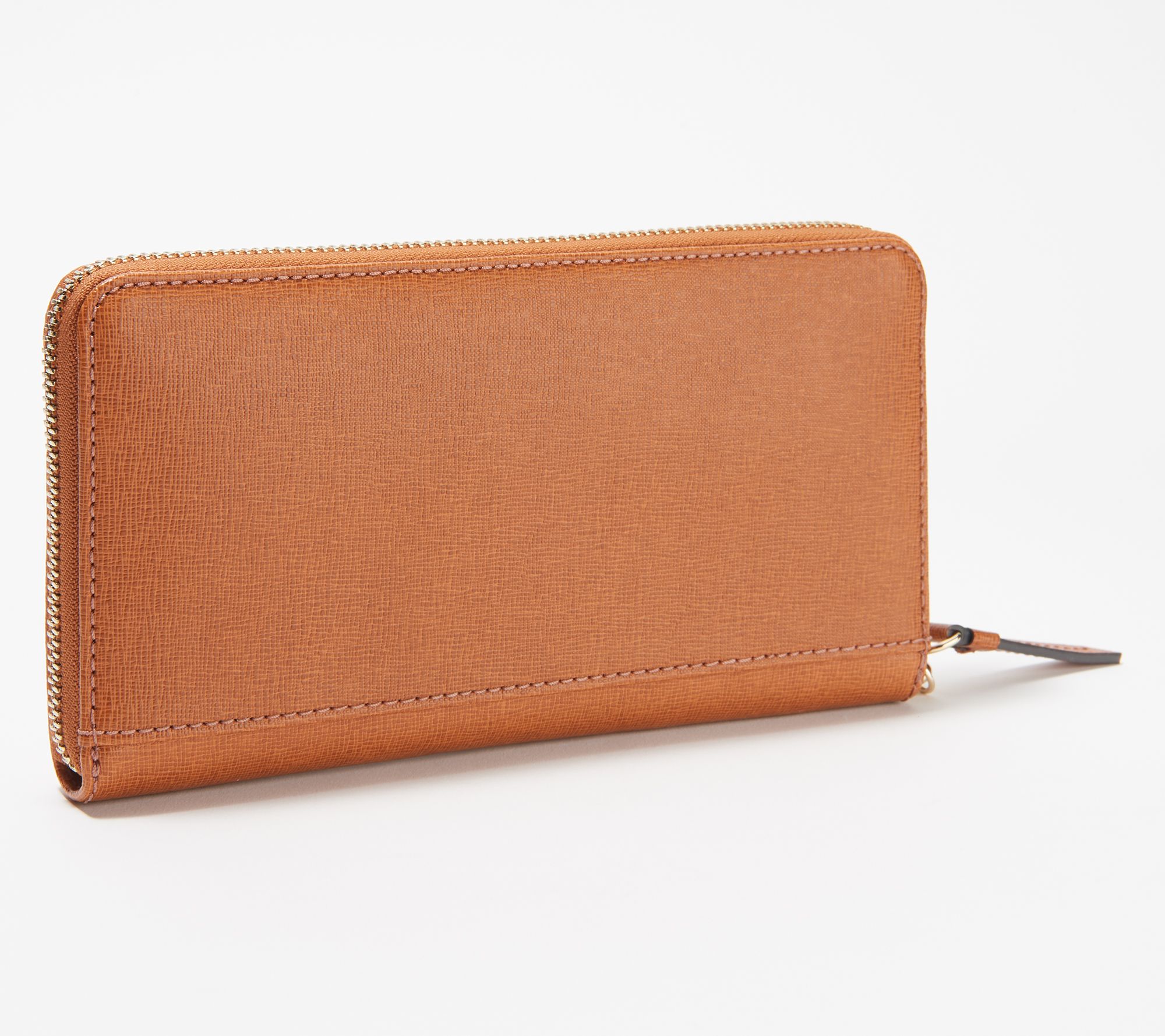 Dooney & Bourke Leather Saffiano Large Zip Around Wallet - QVC.com
