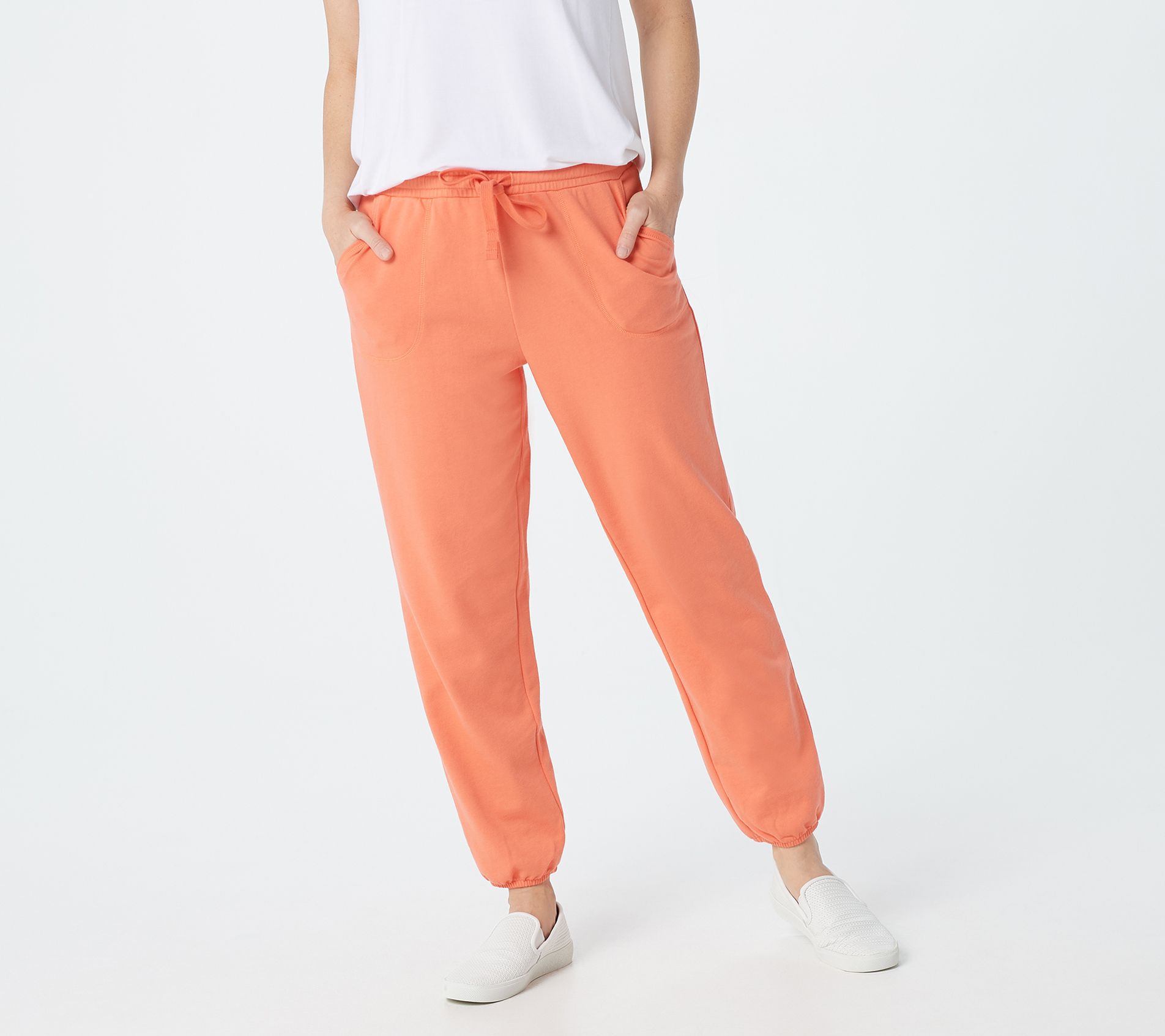 women's petite sweatpants with elastic ankles