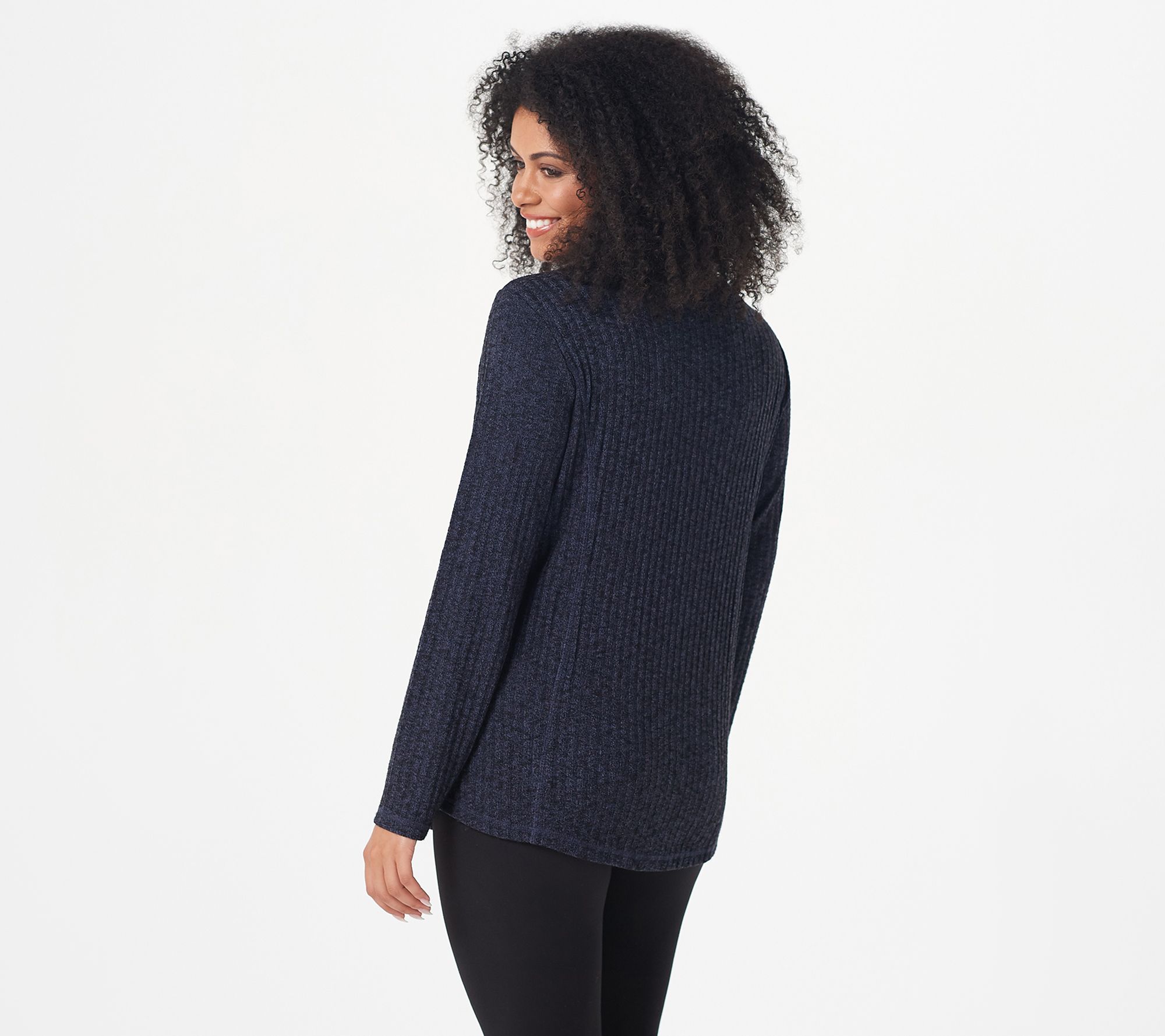Susan Graver Weekend Ribbed Sweater Knit Turtleneck Tunic - QVC.com