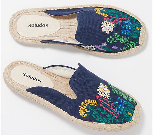 Soludos Embroidered Slip-On Mules