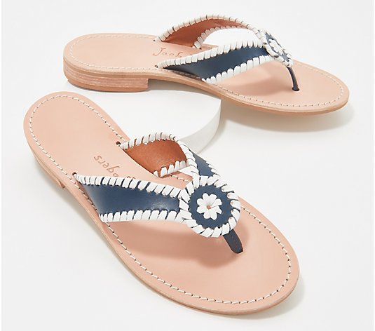 Jack Rogers Leather Thong Sandals - Ro