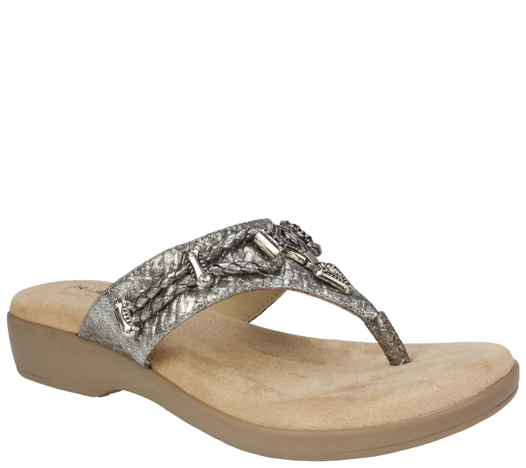 Rialto Embellished Thong Sandals - Bailee - QVC.com