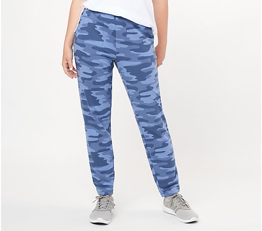 Denim & Co. Active Printed French Terry Slim Pant