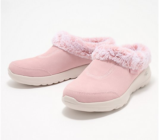 Skechers On-the-GO Joy Suede and Faux Fur Clogs - Snuggled Up