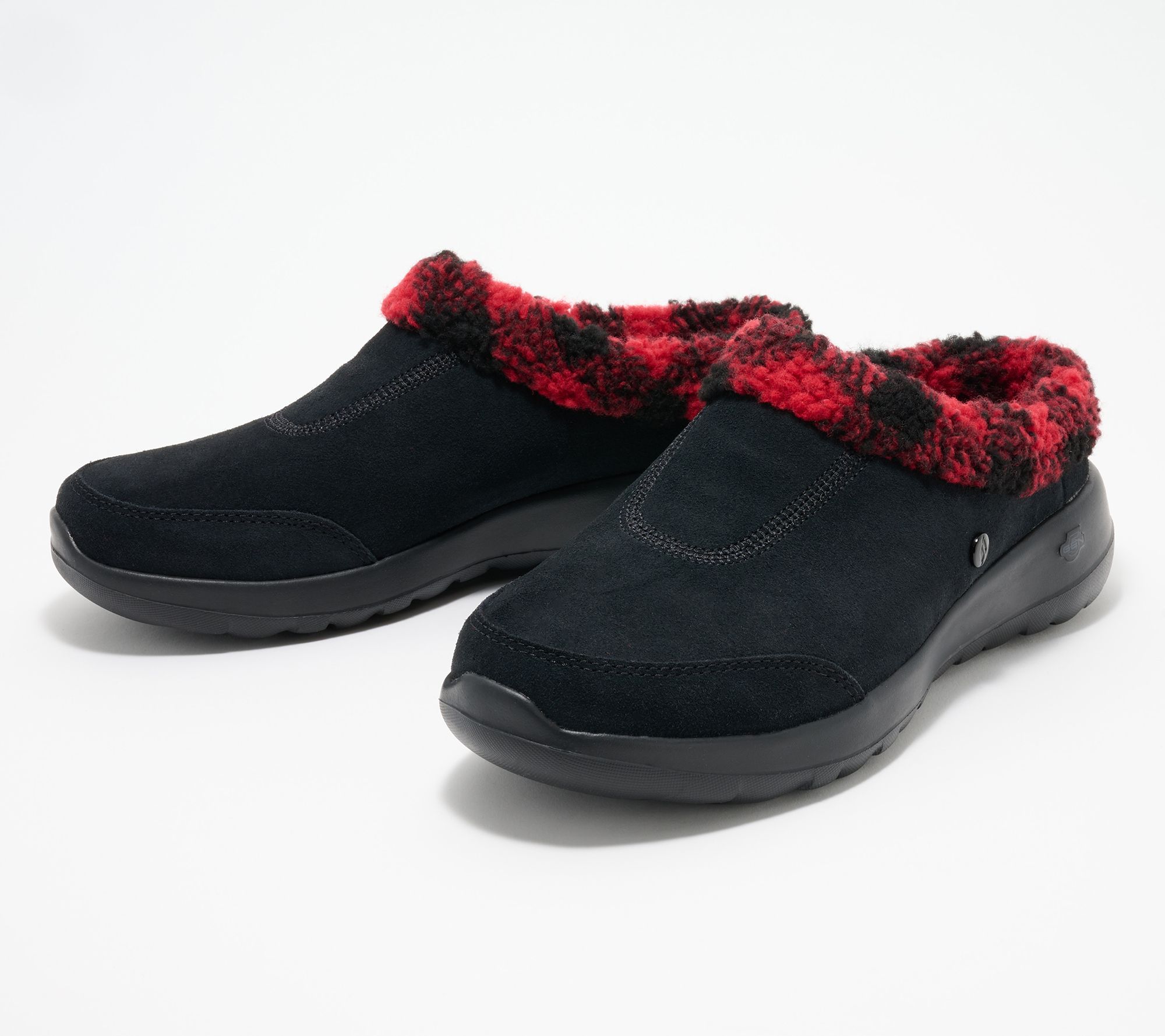 Skechers gowalk suede faux fur clogs w/ memory form- embrace sale