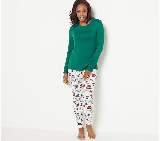 MUK LUKS Petite Women's Butter Knit Comfy Together Pajama Set