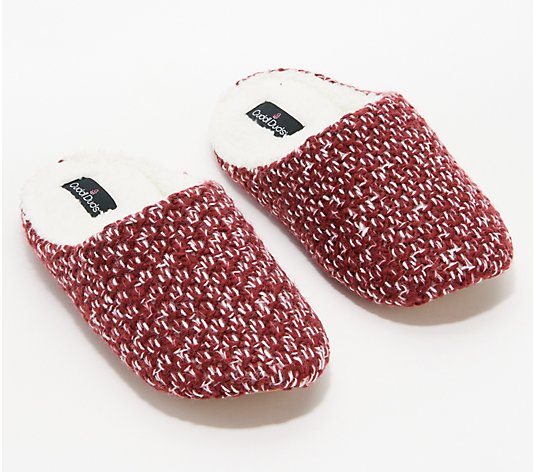 Cuddl Duds Seedstitch Slipper Clog with Luxe Sherpa Lining