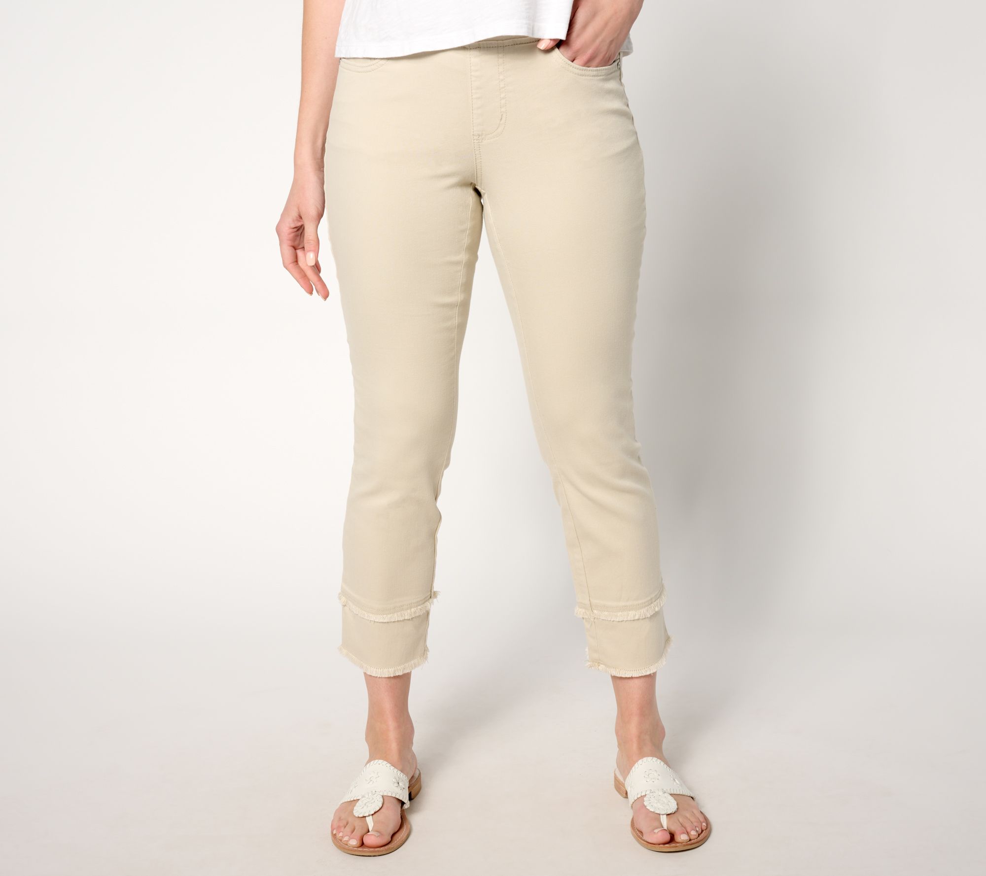 Belle by Kim Gravel TripleLuxe Petite Twill Crop Straight