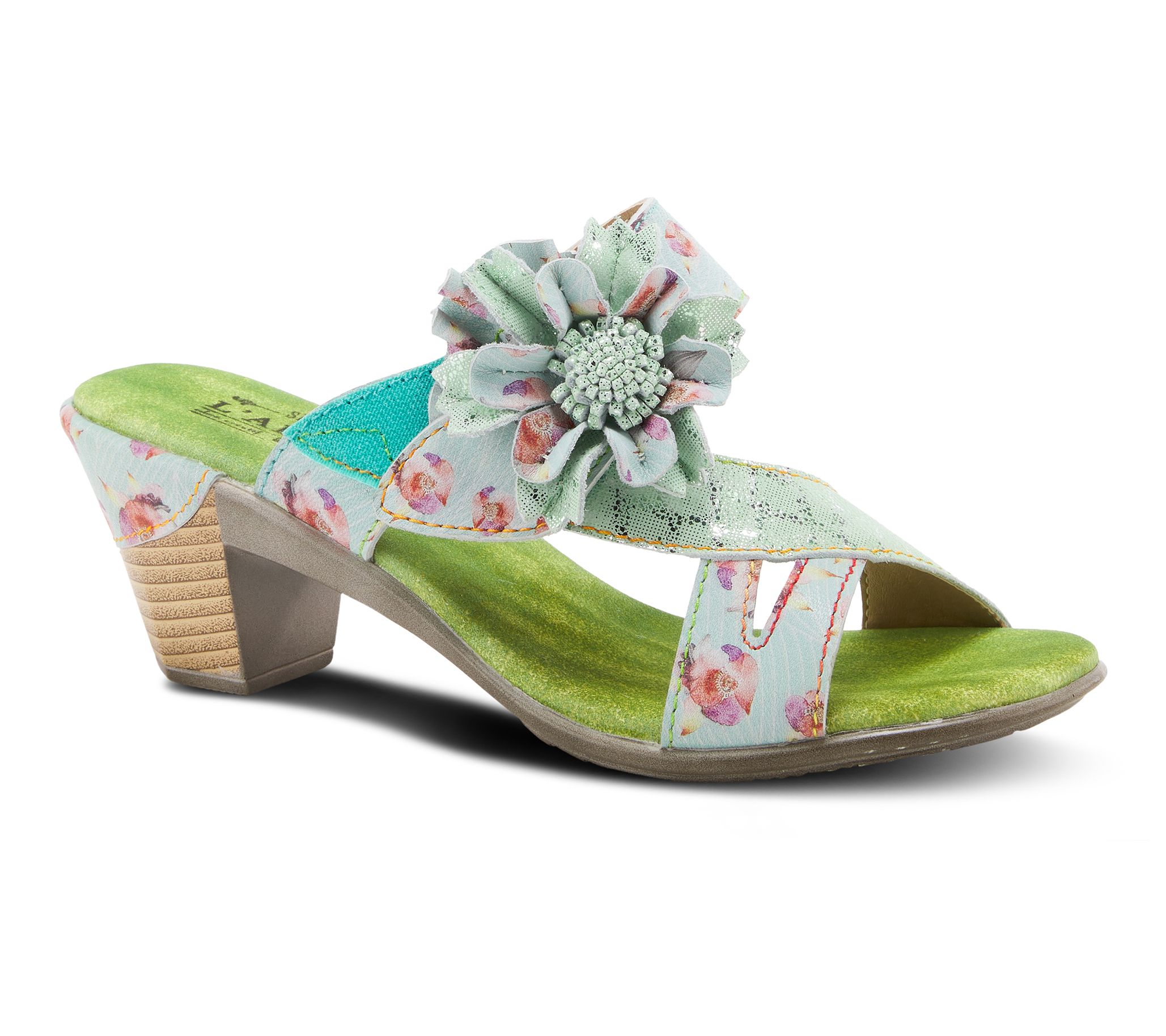 L`Artiste by Spring Step Leather Slide Sandals- Cassana - QVC.com