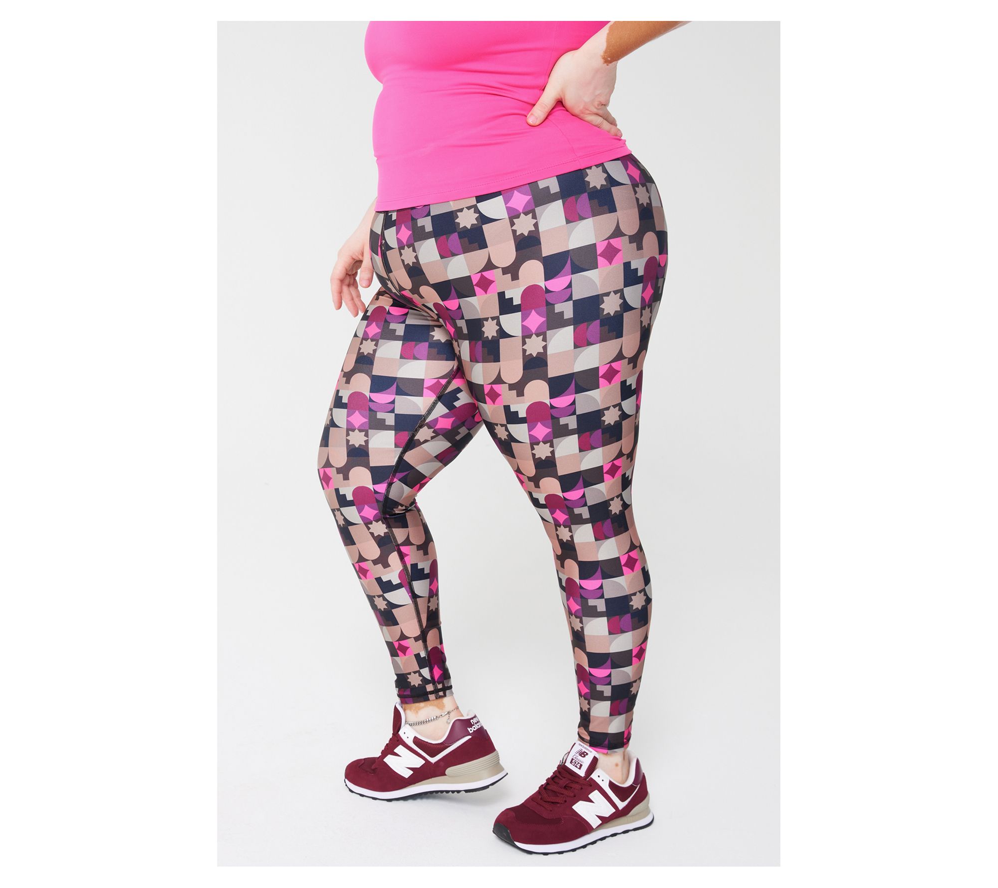 Terez Neutral Mod Hi-Shine Leggings - QVC.com