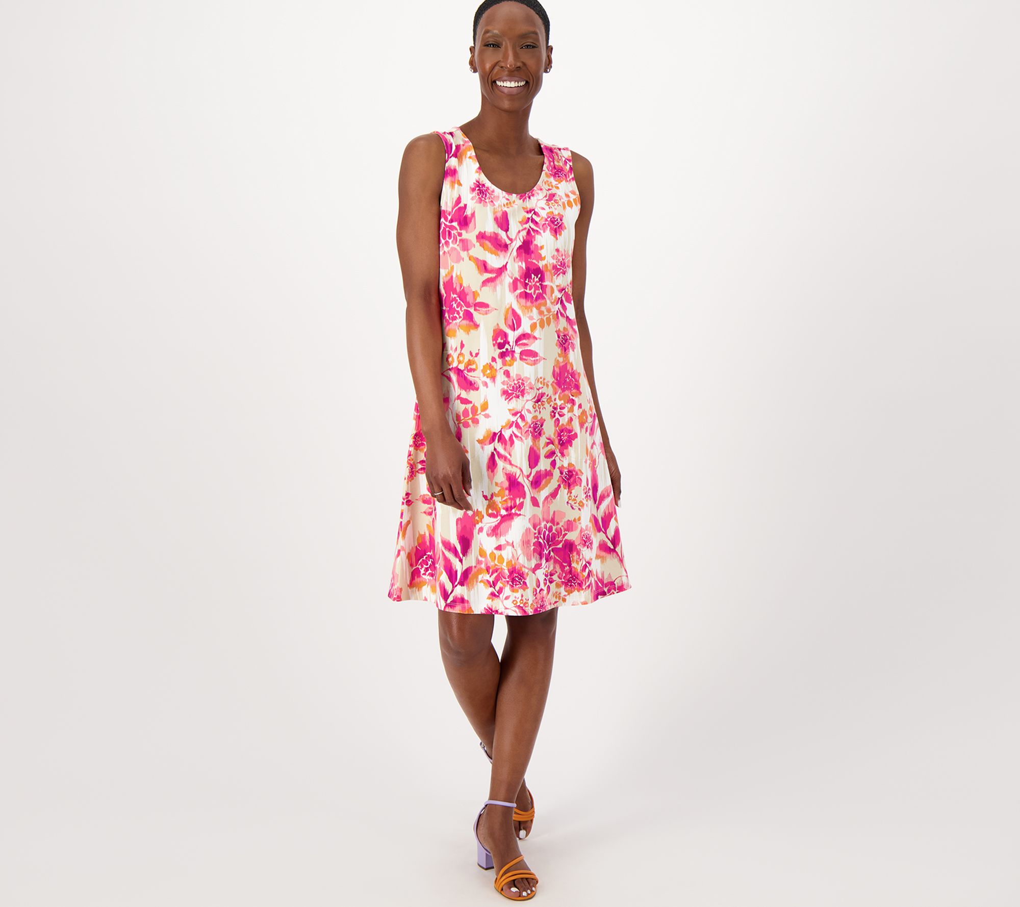 As Is Isaac Mizrahi Live Regular Printed Sleeveless Dress QVC