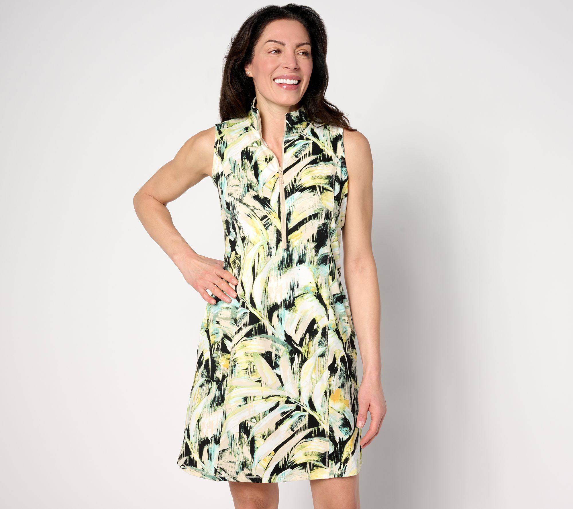 Belle Body by Kim Gravel Paradise Preppy Zip Sport Dress, Petite