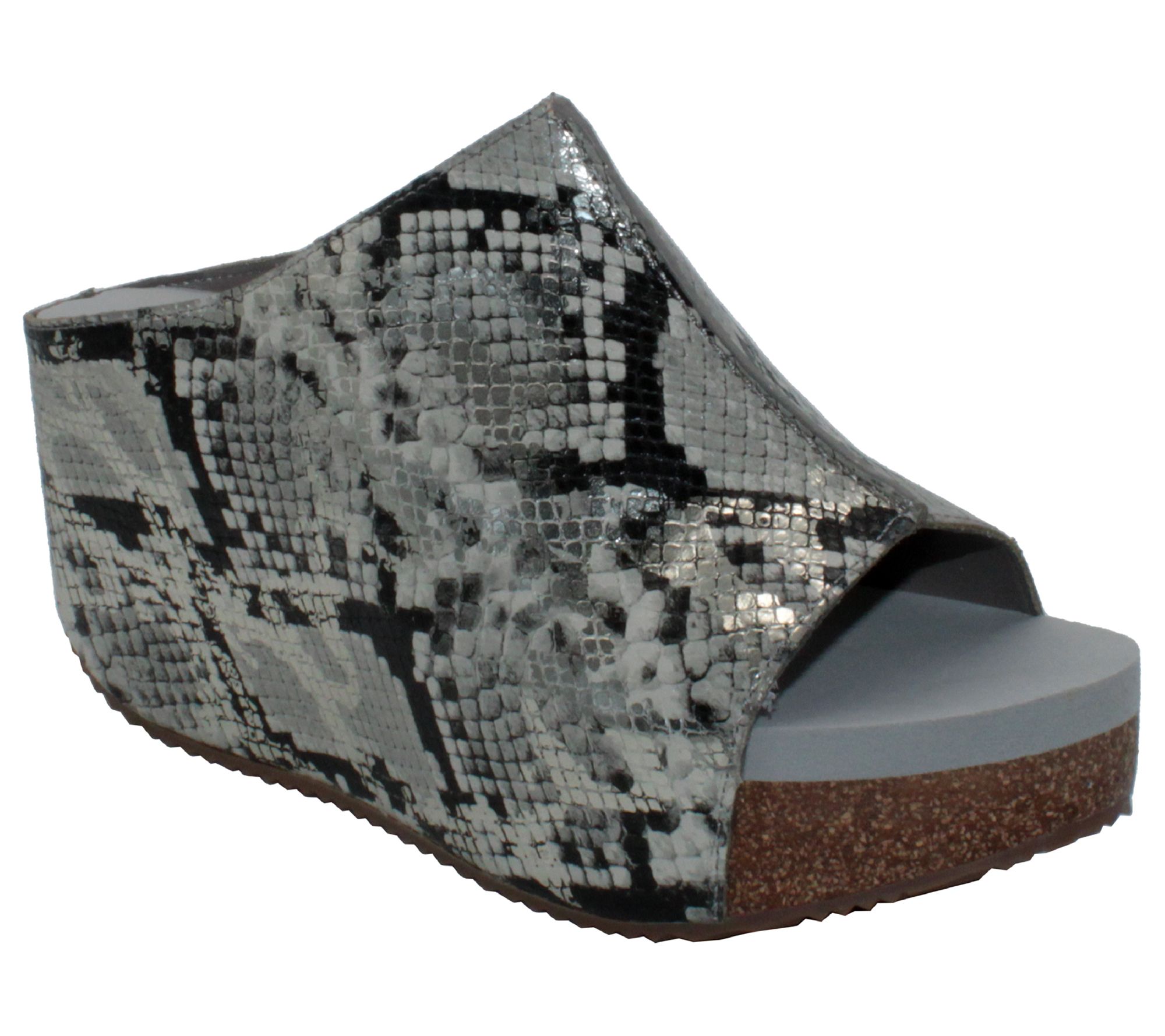 Volatile store snakeskin wedges