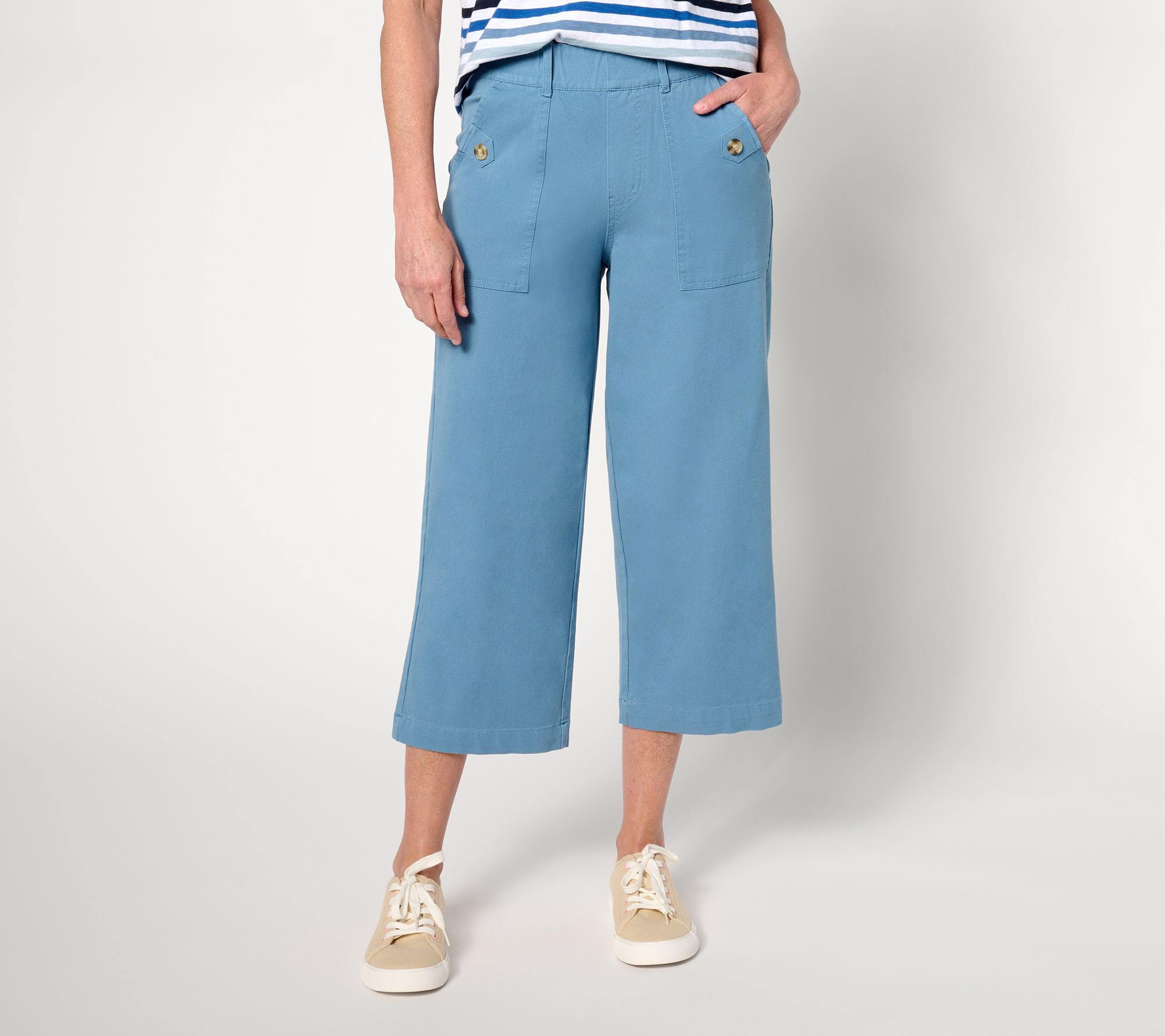 AnyBody Tall All-Stretch Twill Cropped Pant - QVC.com