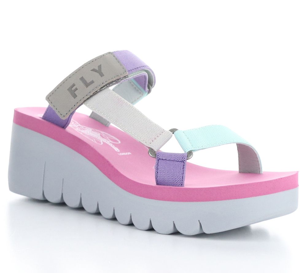 Fly London Fabric and Suede Slip-On Sandal - Yaka