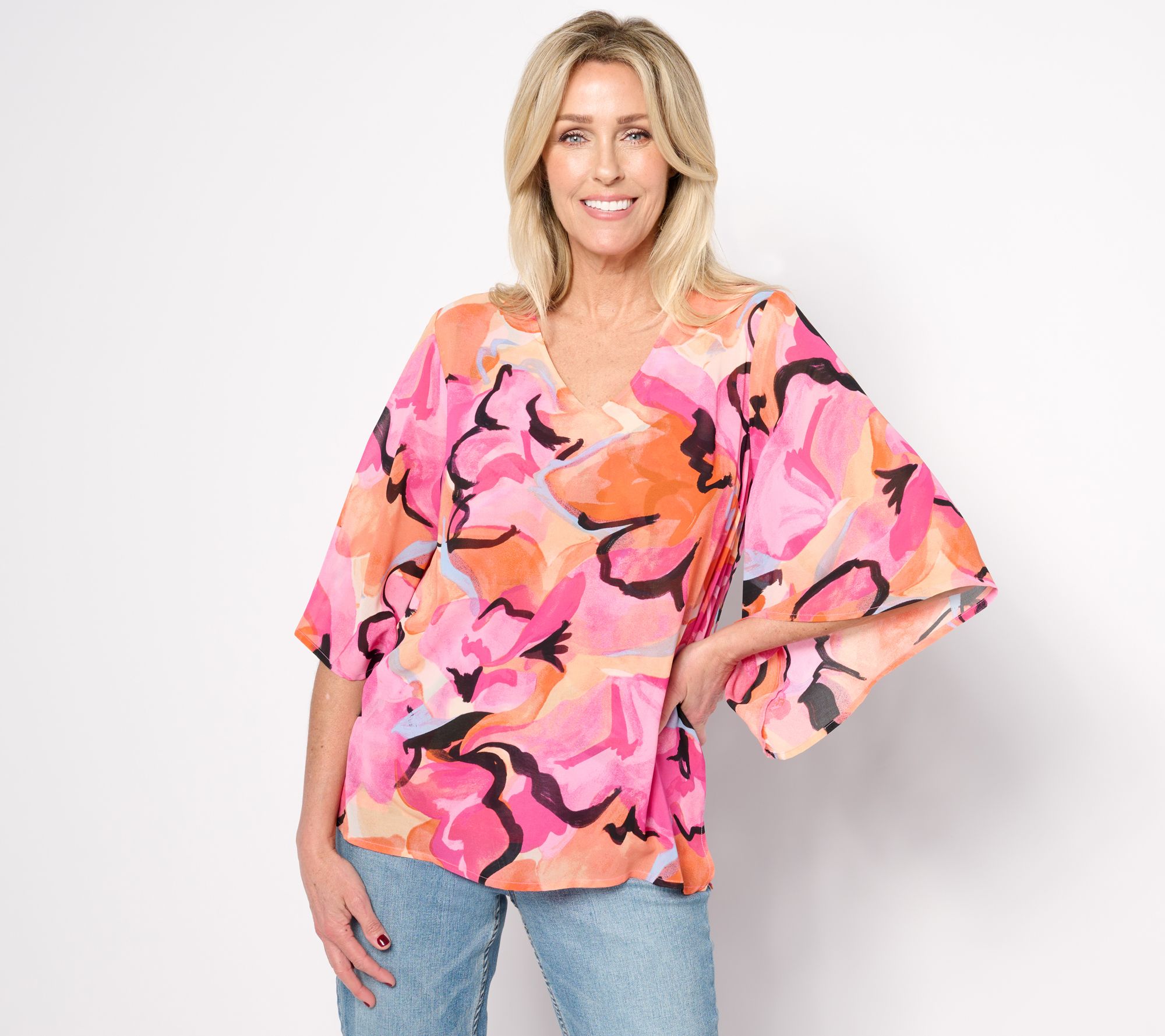 "As Is" Belle by Kim Gravel Blooms at Brunch Double Chiffon Blouse