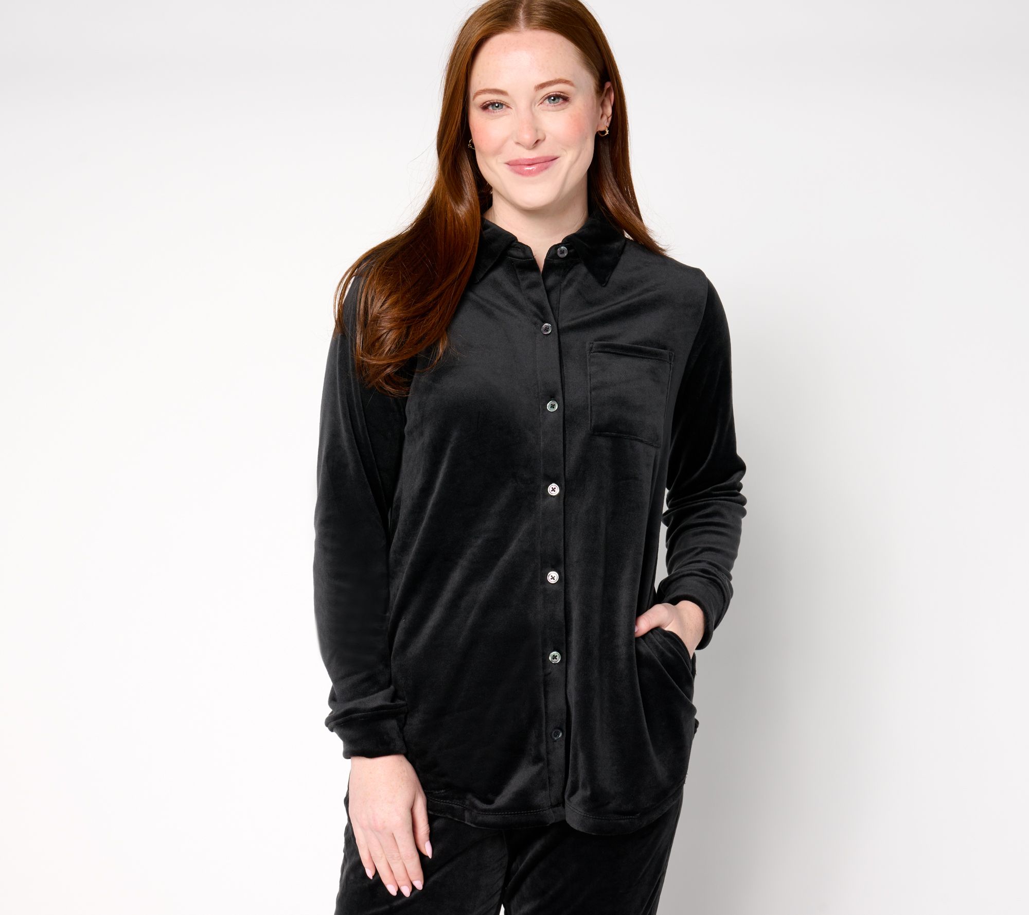 Cuddl Duds Double Plush Velour Tunic Shirt