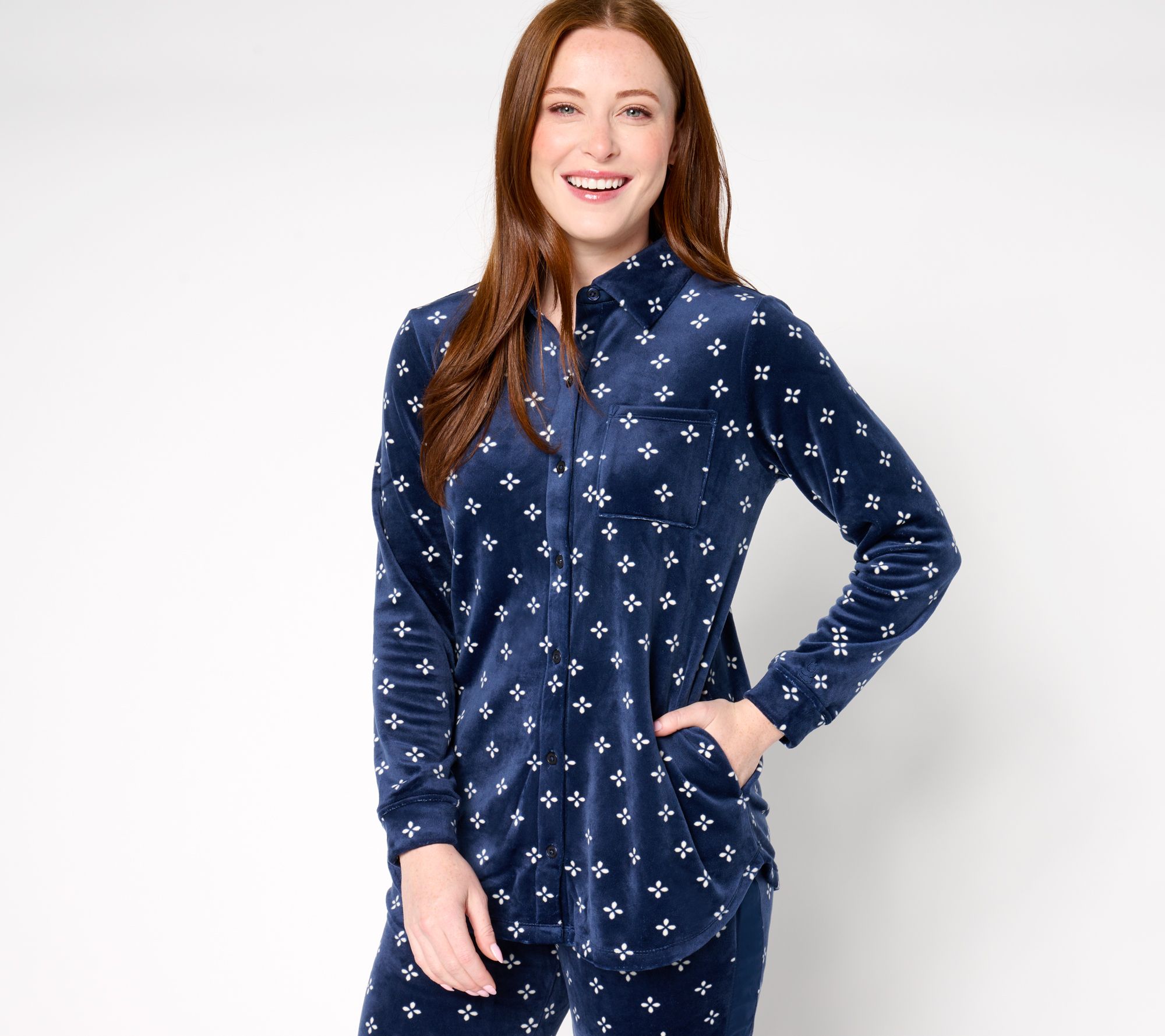 Cuddl Duds Double Plush Velour Tunic Shirt