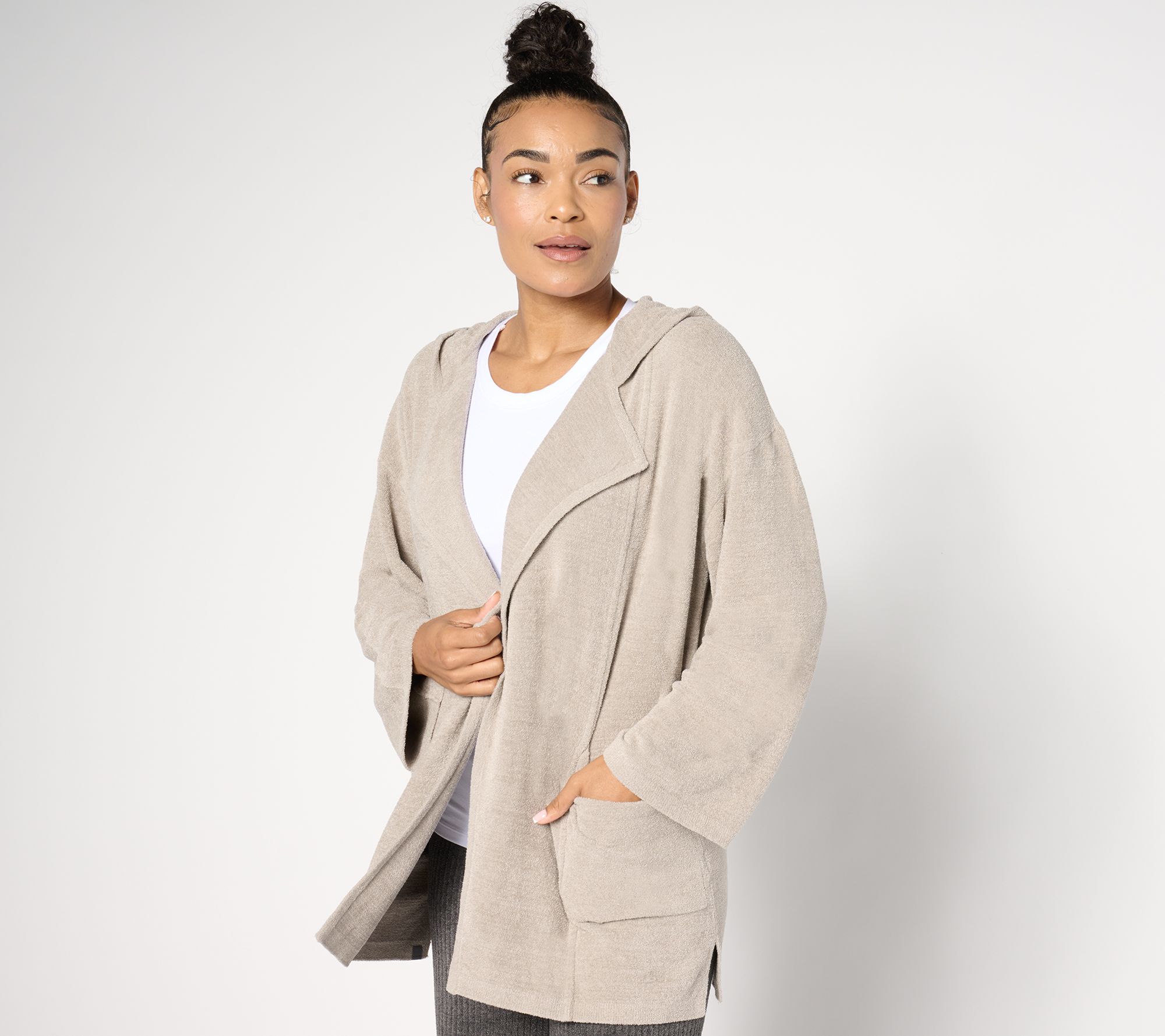 "As Is" Barefoot Dreams CozyChic Ultra Lite Open Front Jacket