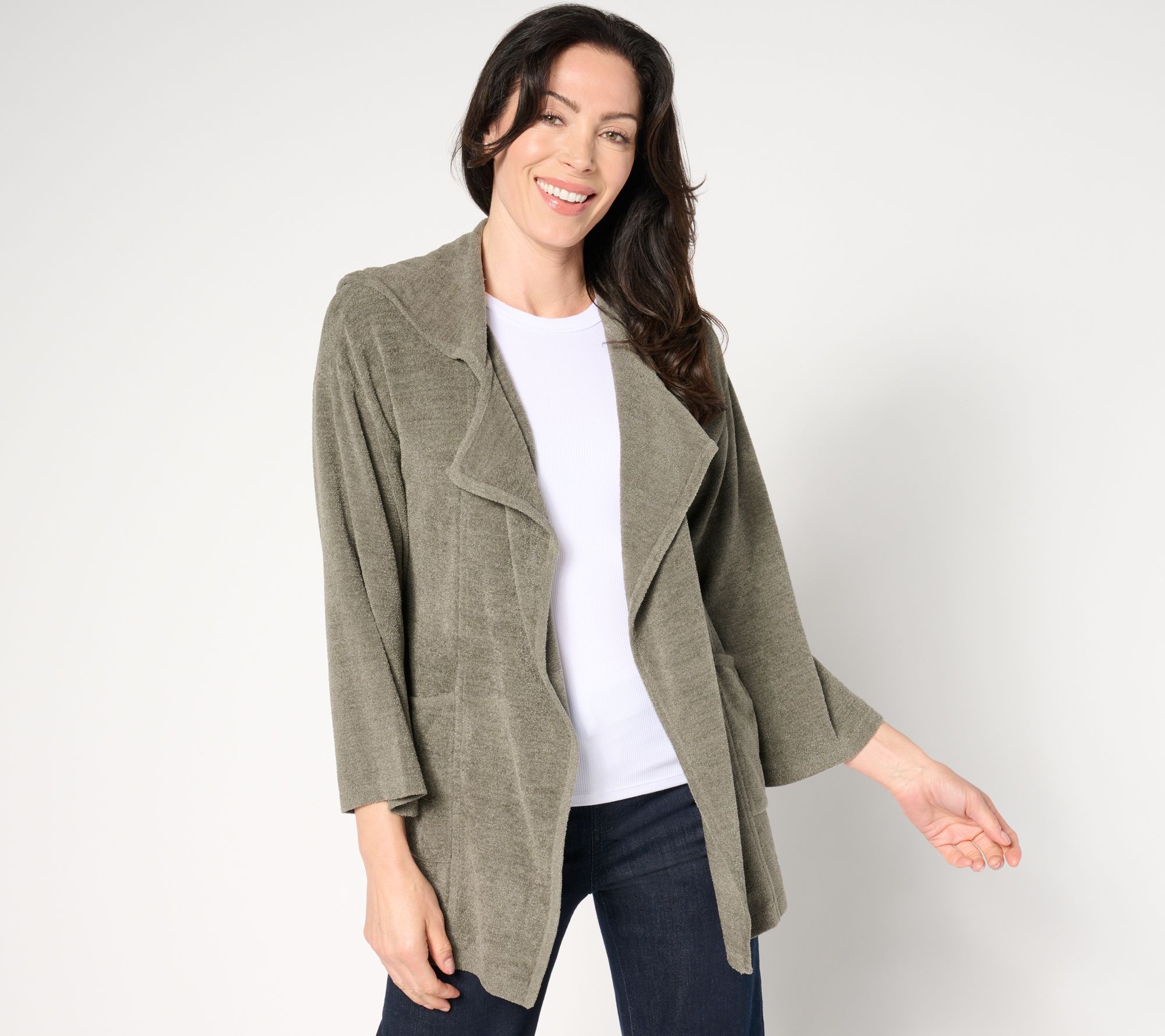 "As Is" Barefoot Dreams CozyChic Ultra Lite Open Front Jacket
