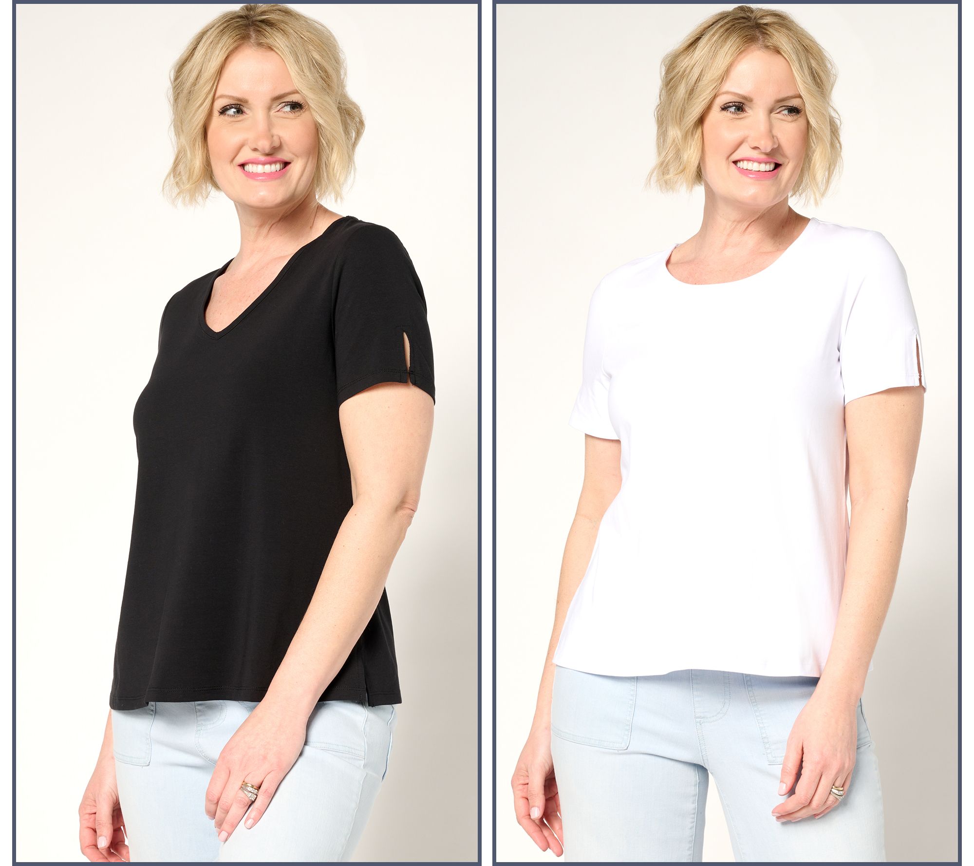 Attitudes by Renee Washed Cotton 2-Pack Tee Set