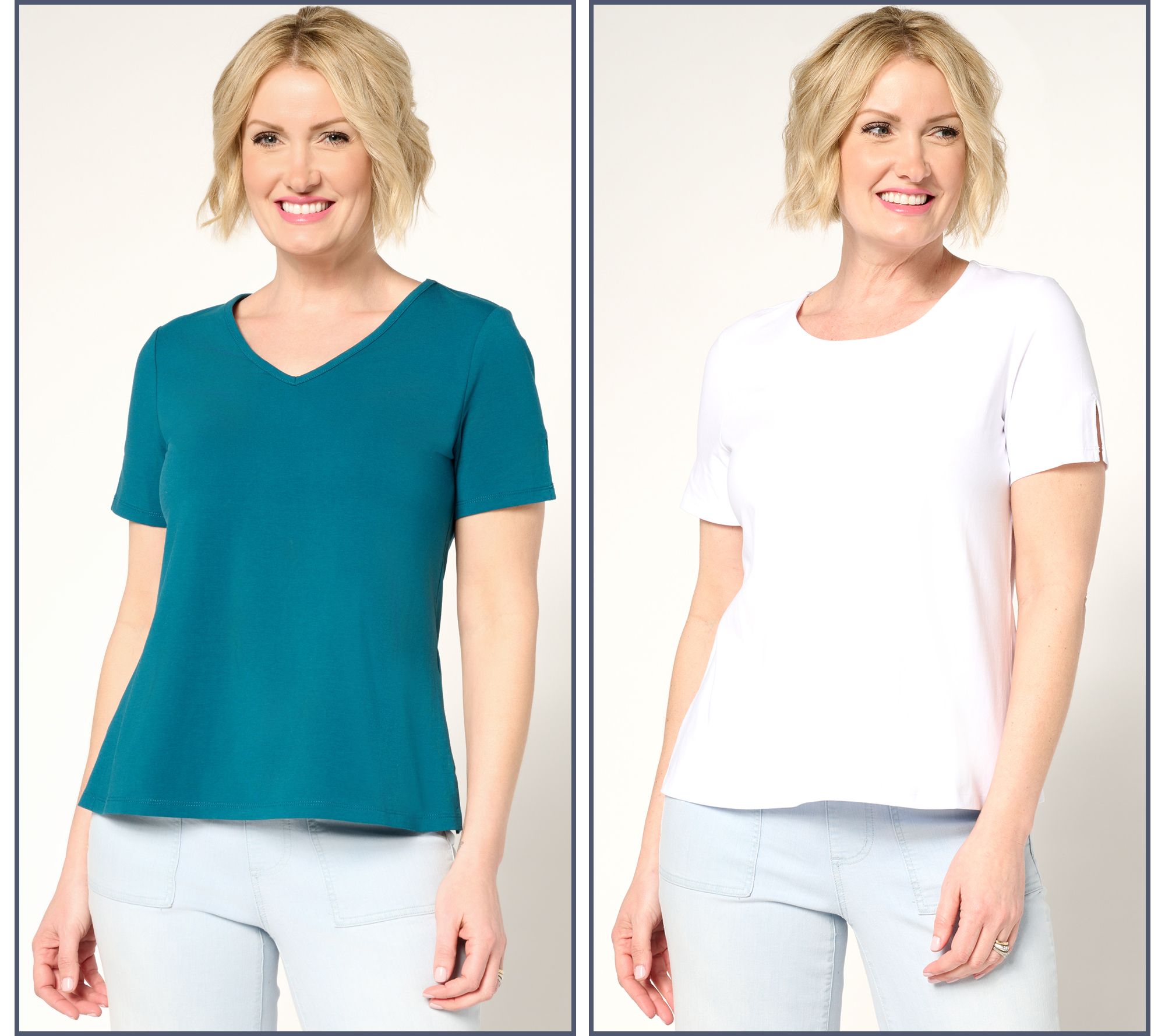 Attitudes by Renee Washed Cotton 2-Pack Tee Set