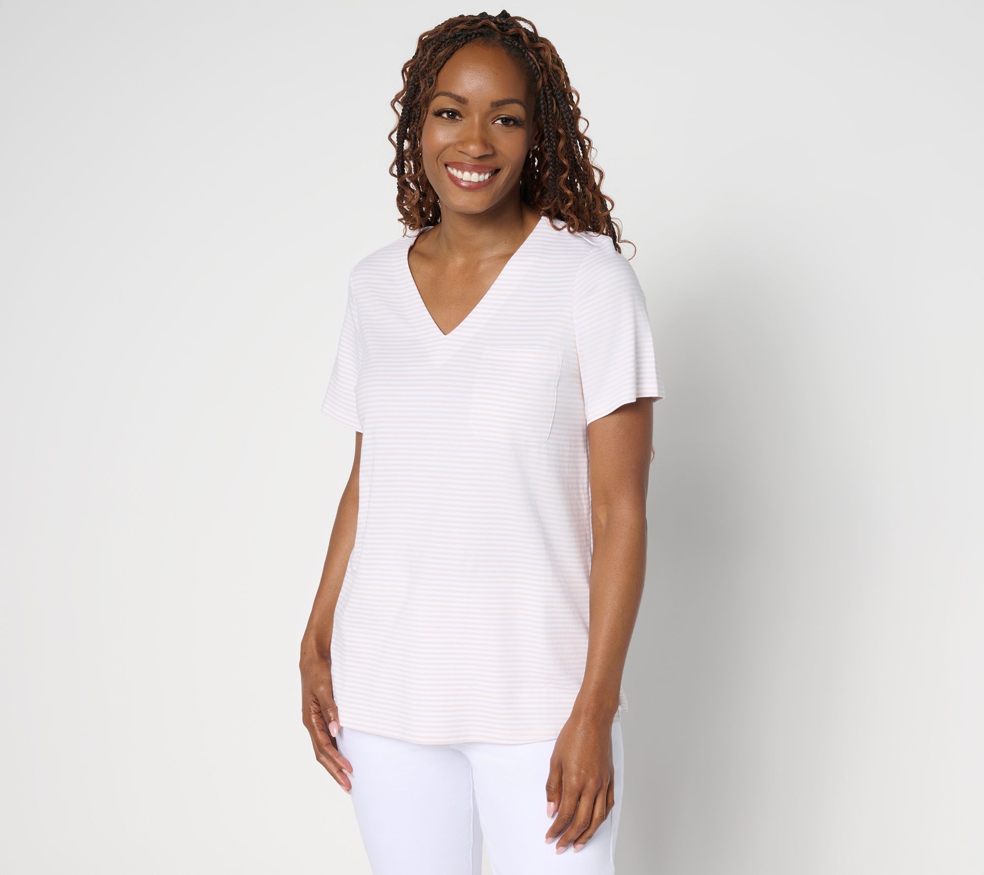 Belle by Kim Gravel Primabelle Knit Mini Stripe Weekender Top