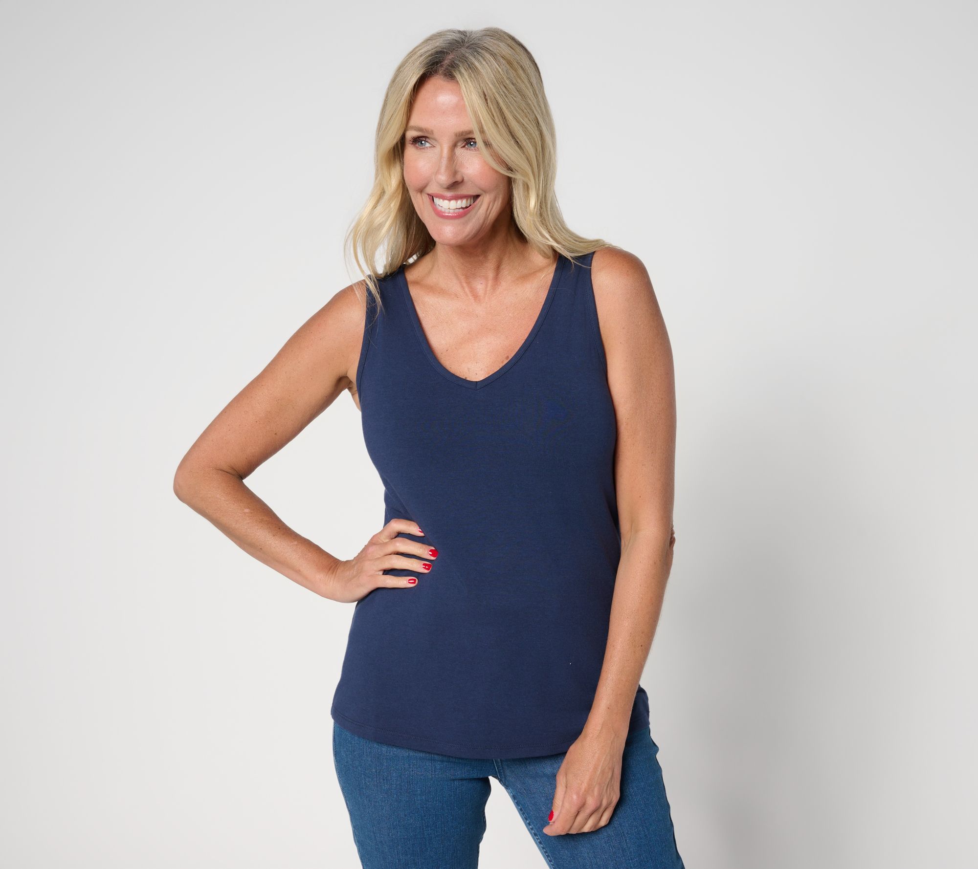 BEAUTIFUL by Lawrence Zarian The Toni Classic Knit V-Neck Tank Top