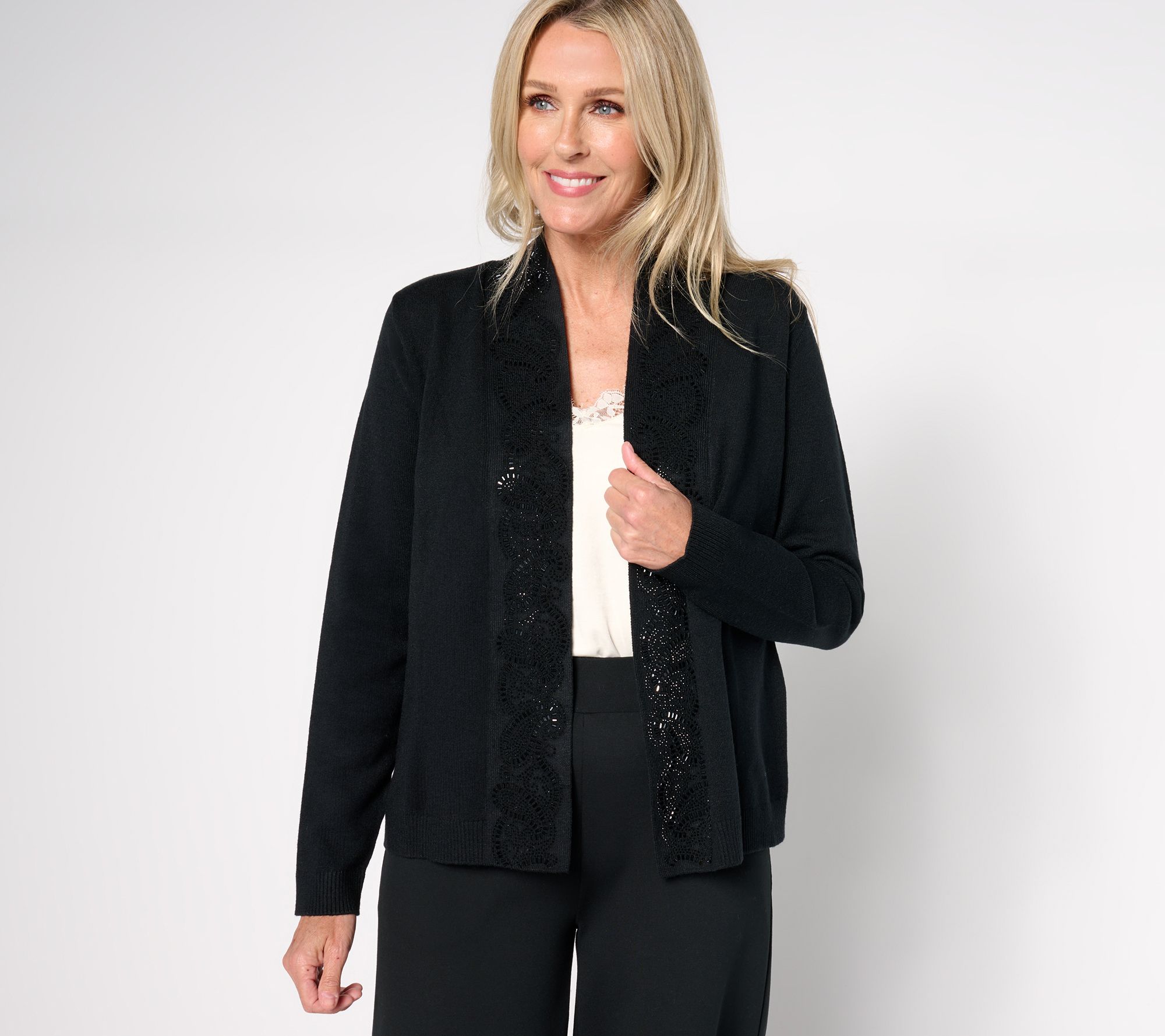 "As Is" Susan Graver Occasions Embellished Cardigan