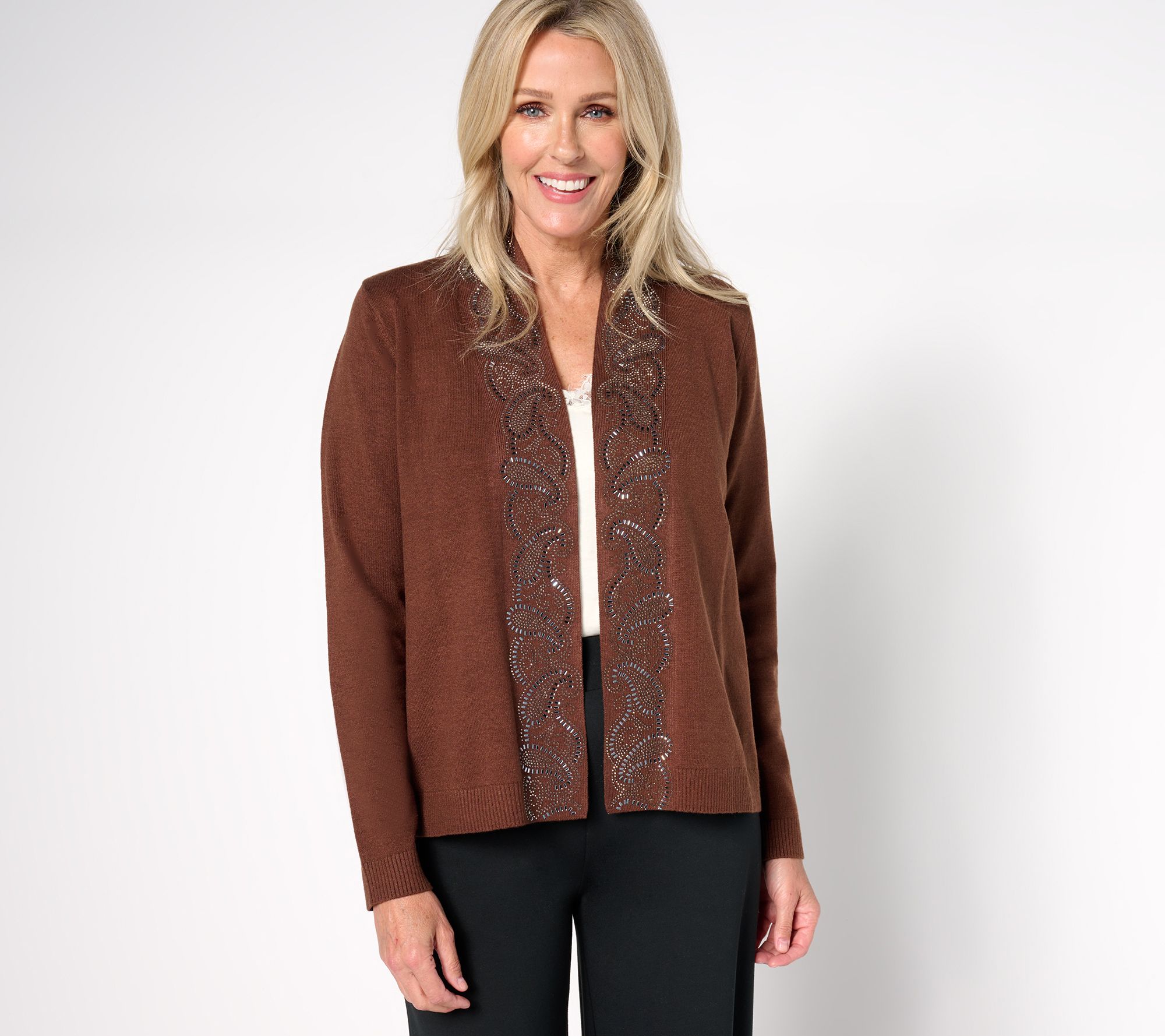 "As Is" Susan Graver Occasions Embellished Cardigan