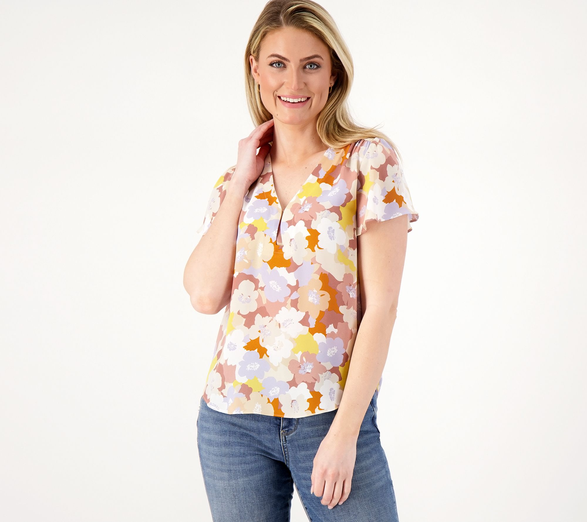 "As Is" NYDJ Flutter Sleeve Blouse