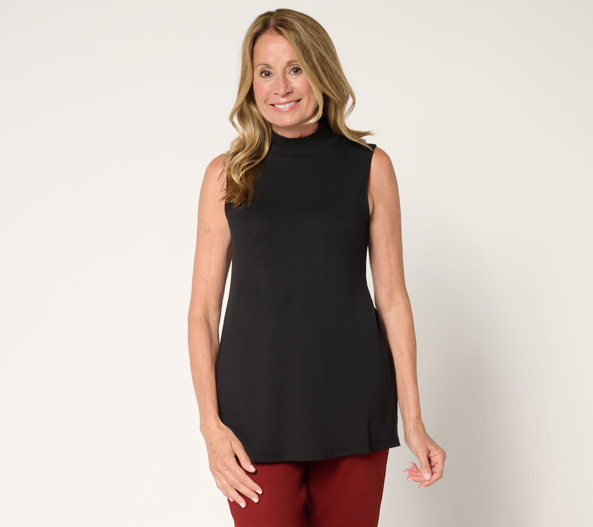 LOGO Layers by Lori Goldstein Sleeveless Mock Neck Top