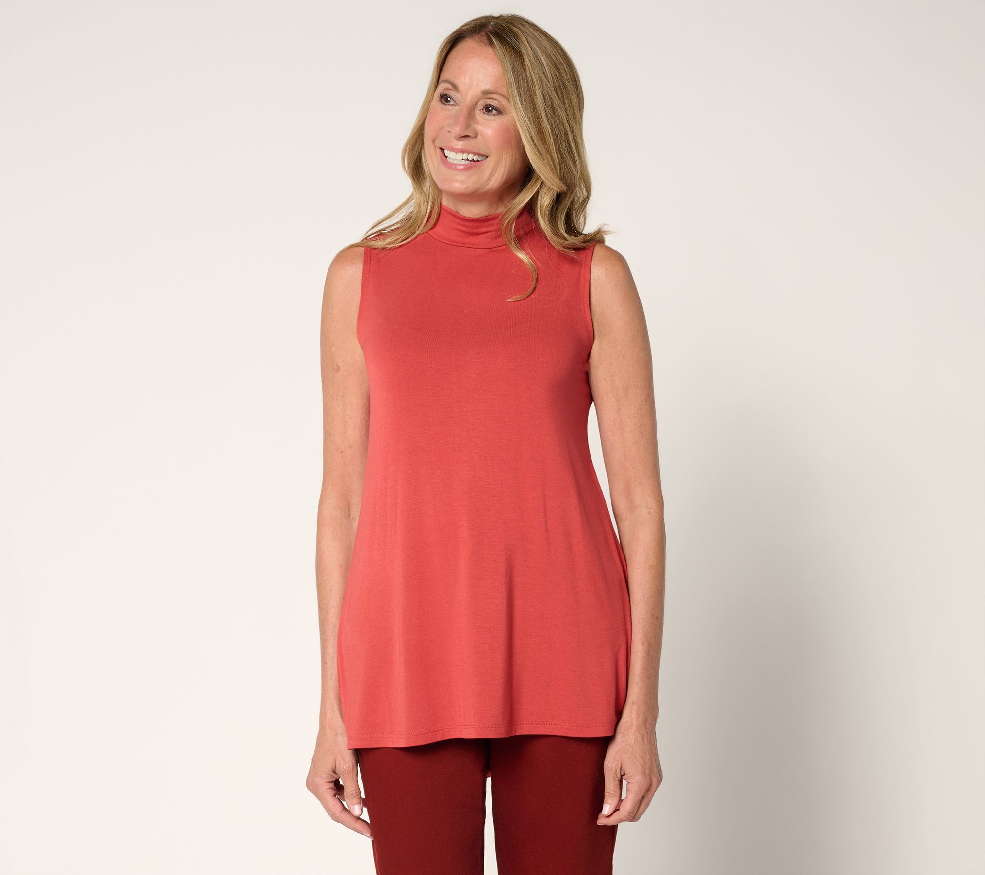 LOGO Layers by Lori Goldstein Sleeveless Mock Neck Top