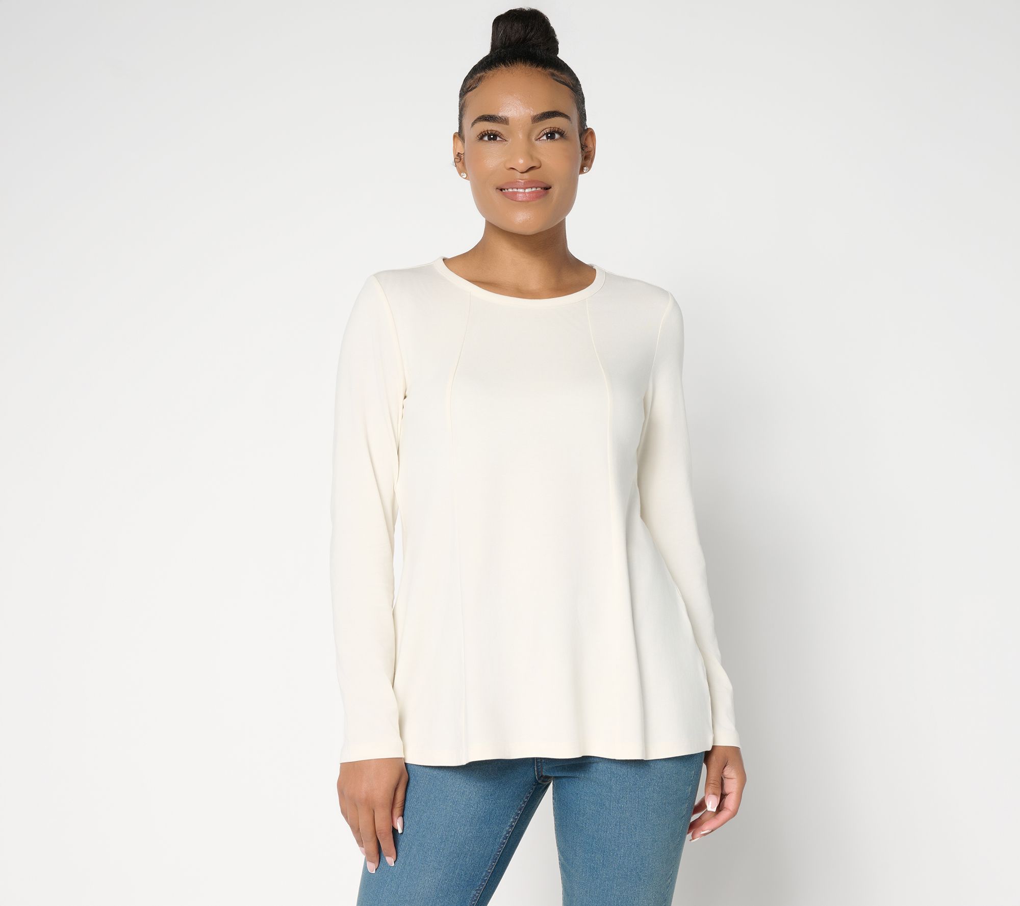 Denim & Co. Essentials Favorite Jersey Fit and Flare Top