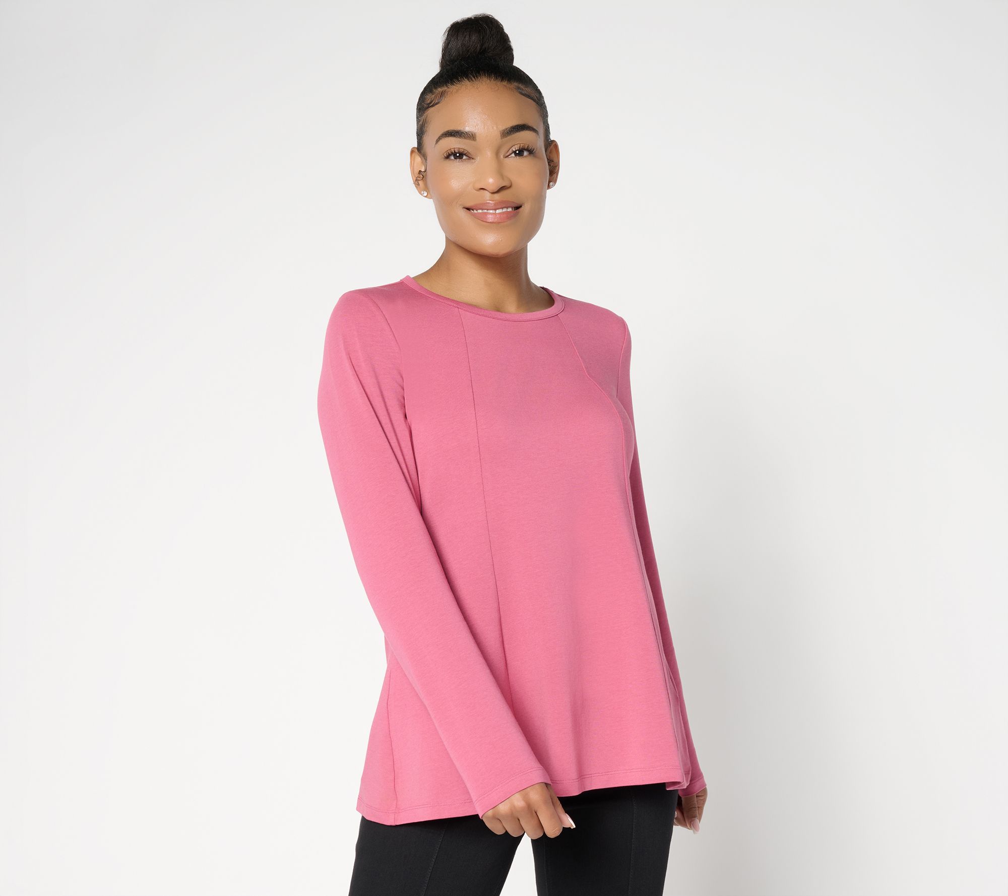 Denim & Co. Essentials Favorite Jersey Fit and Flare Top